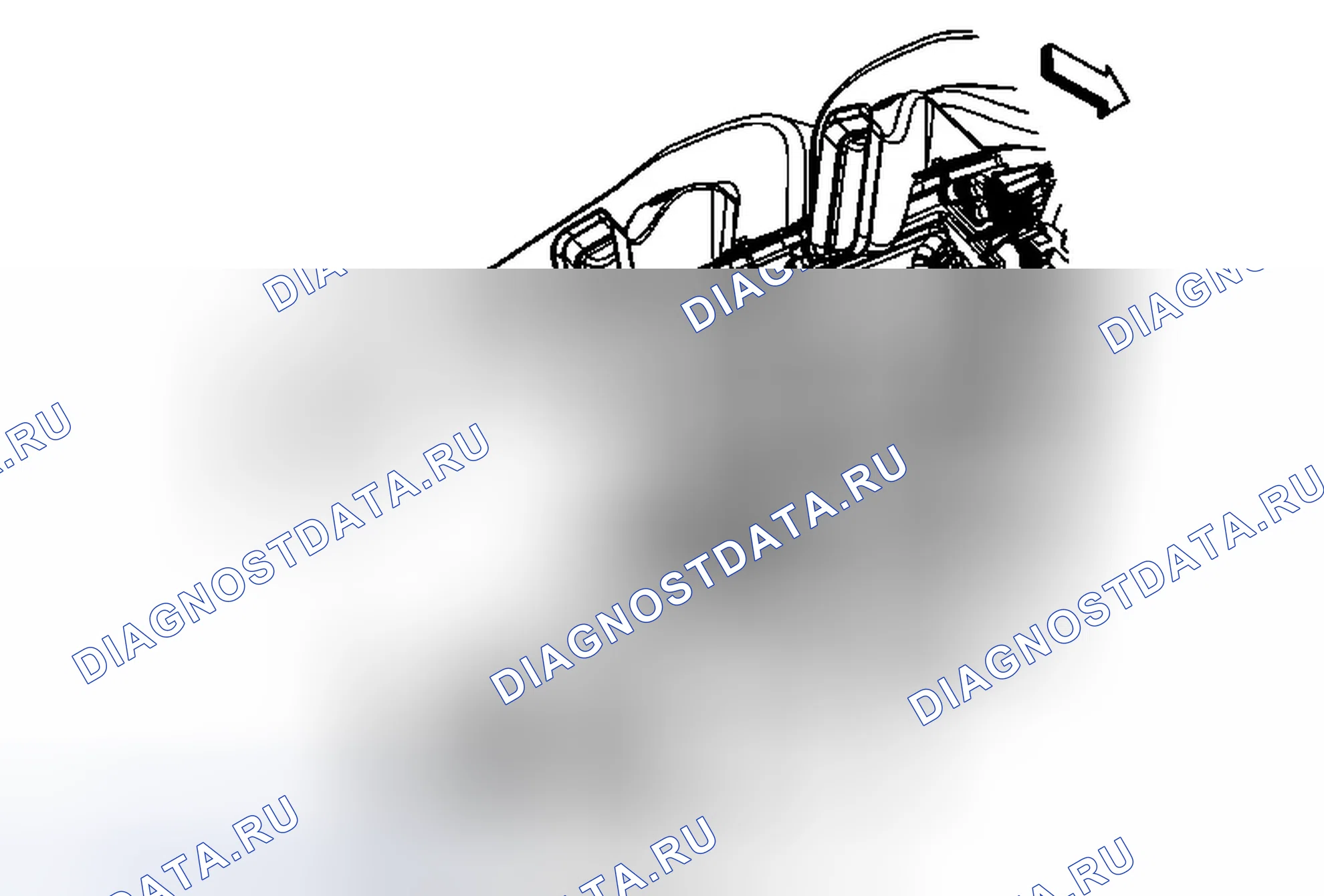 Рис. 24: Замена переднего воздуховода передней напольной консоли. Cadillac CTS II