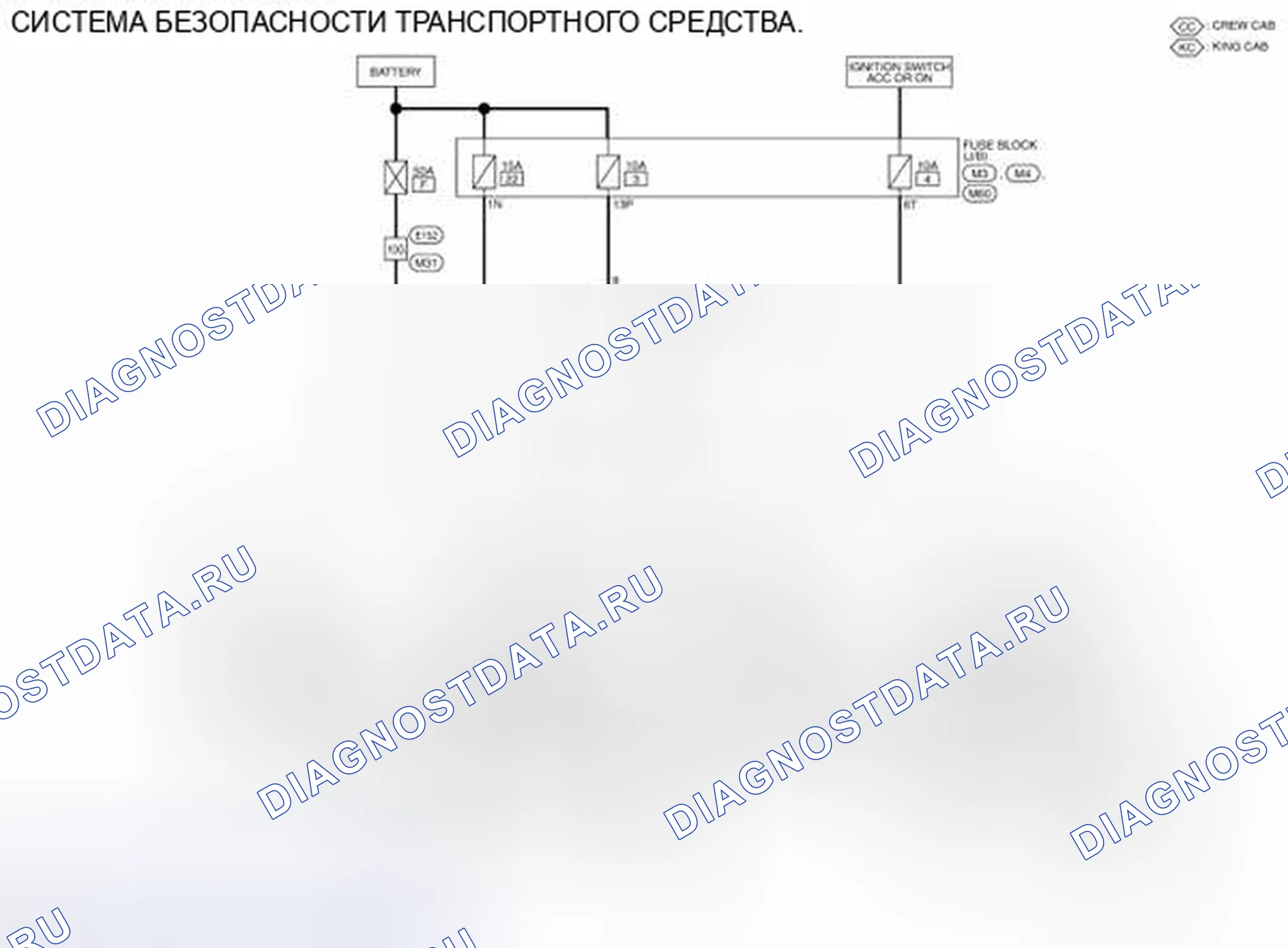 Рис. 35: электросхема - СИСТЕМА БЕЗОПАСНОСТИ ТРАНСПОРТНОГО СРЕДСТВА. Honda Today I