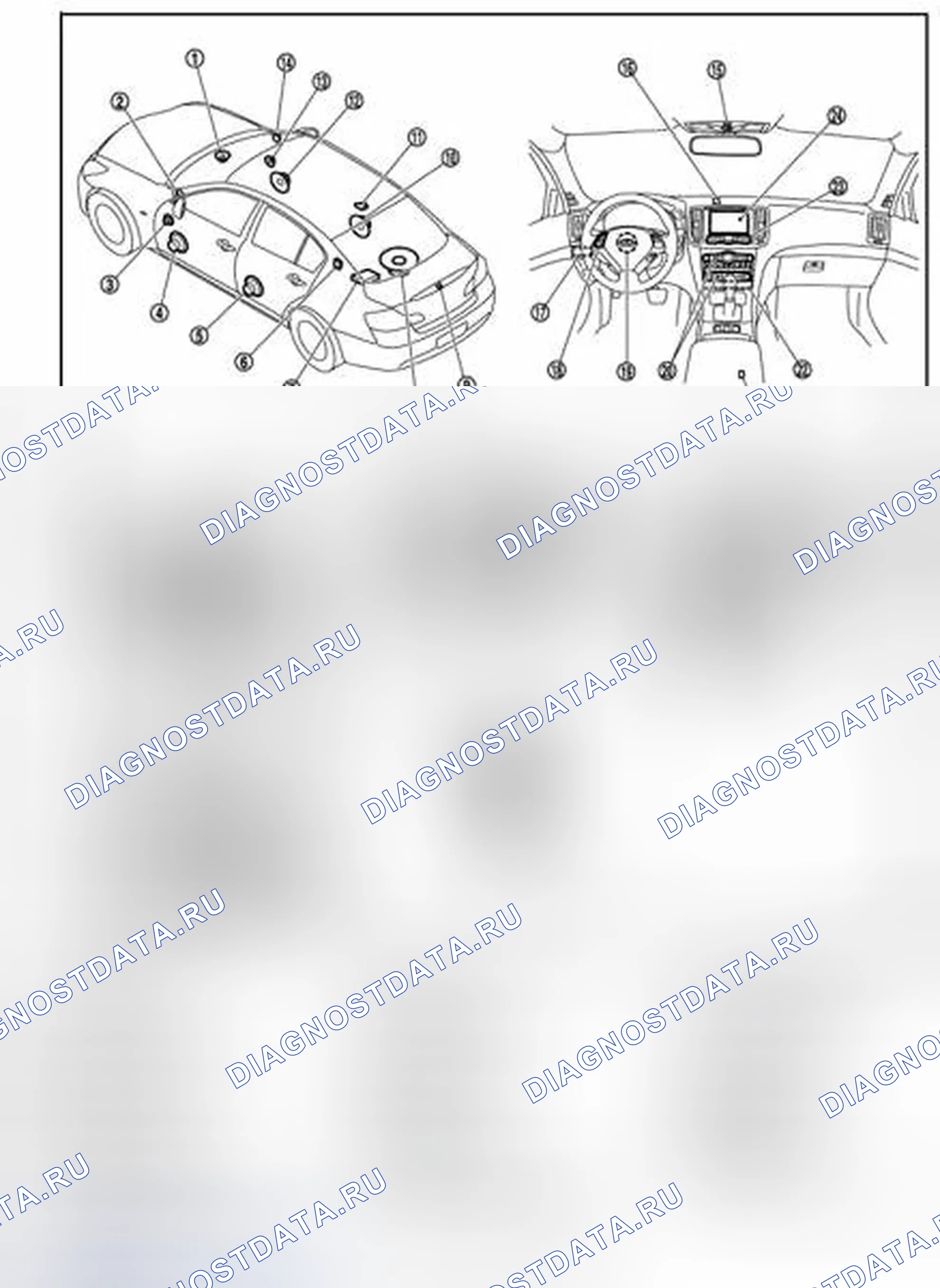 Рис. 304: Расположение компонентов. Infiniti G25 IV рестайлинг