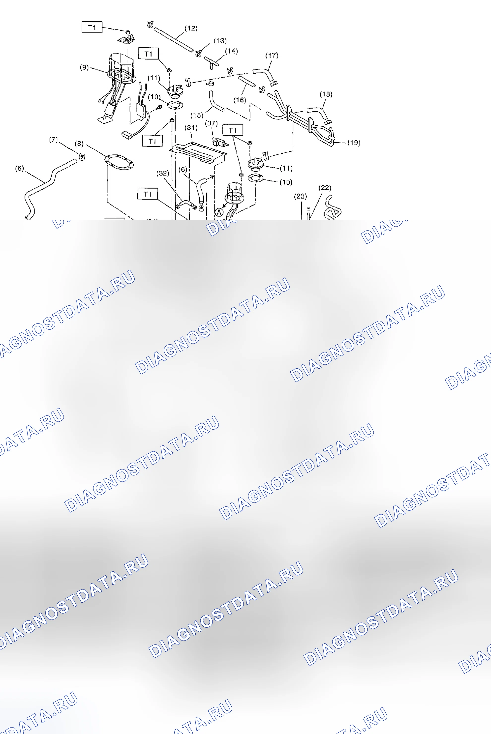 Рис. 3: ТОПЛИВНЫЙ БАК. Subaru Impreza GD/GC/GG рестайлинг