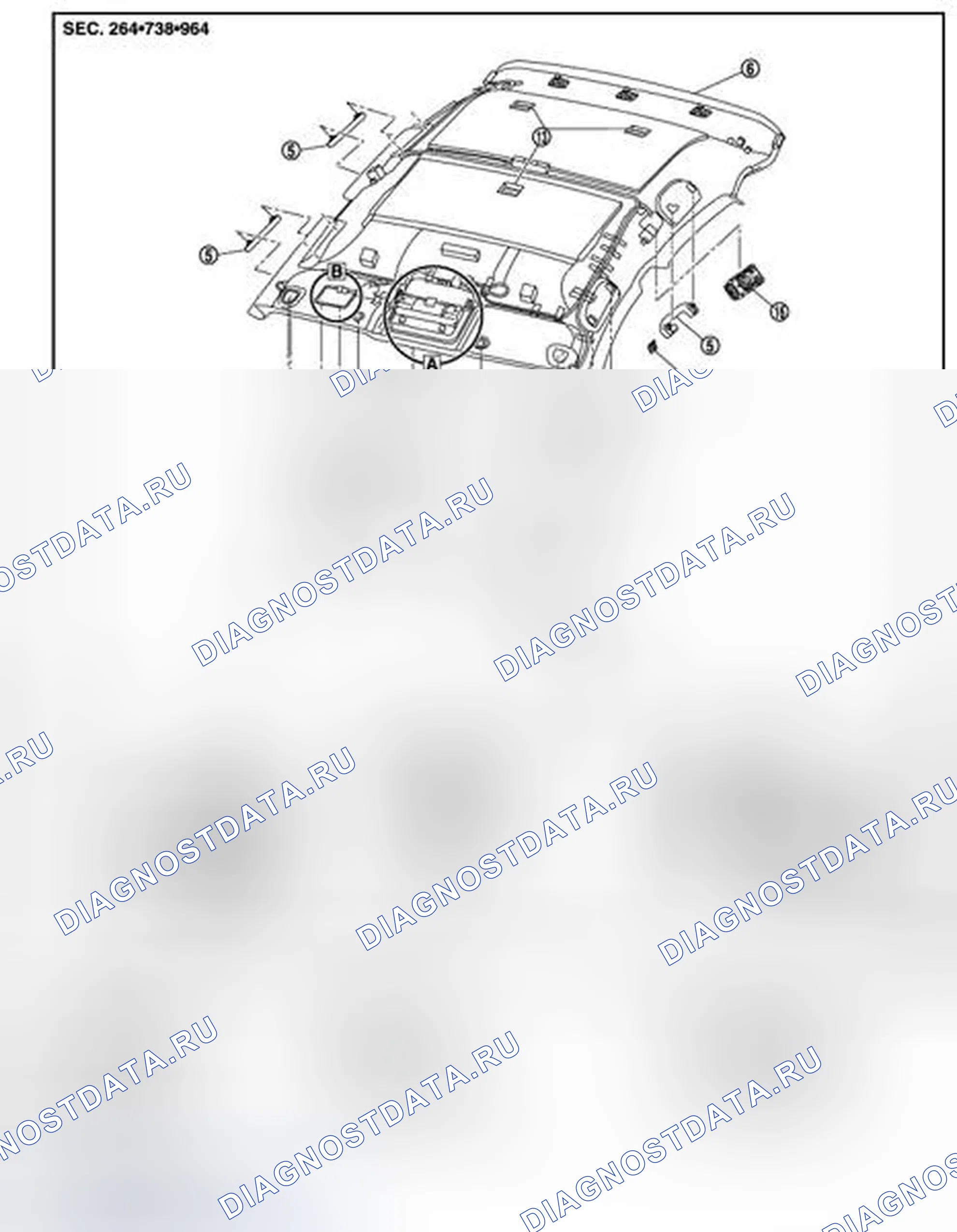 Рис. 117: НОРМАЛЬНАЯ КРЫША: Вид в разобранном состоянии. Infiniti EX35 I