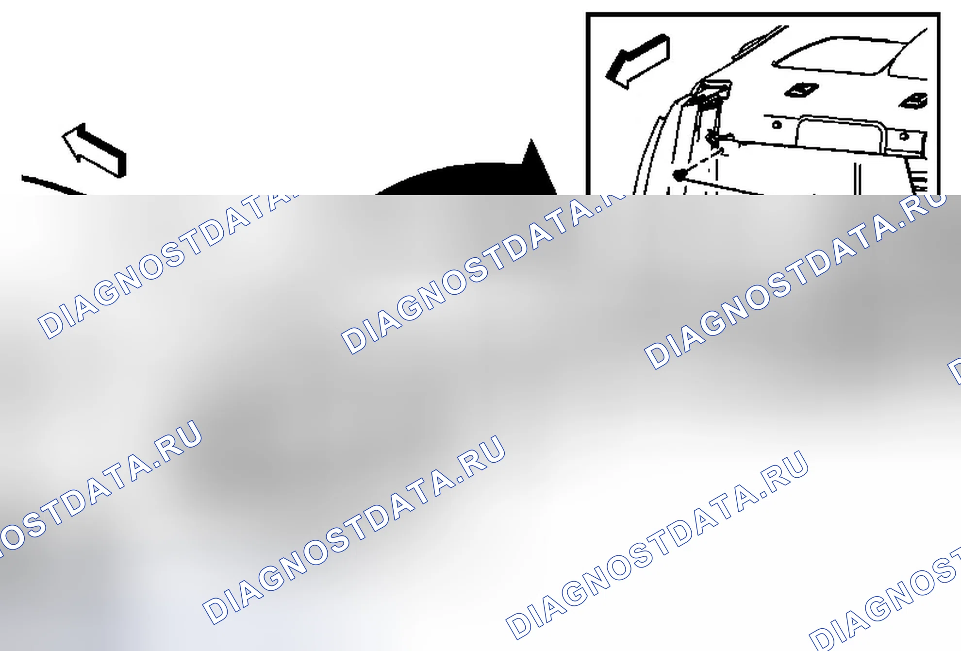 Рис. 75: Замена отделки панели пола заднего отсека (с крышкой вентилятора, HP6). Buick Regal V