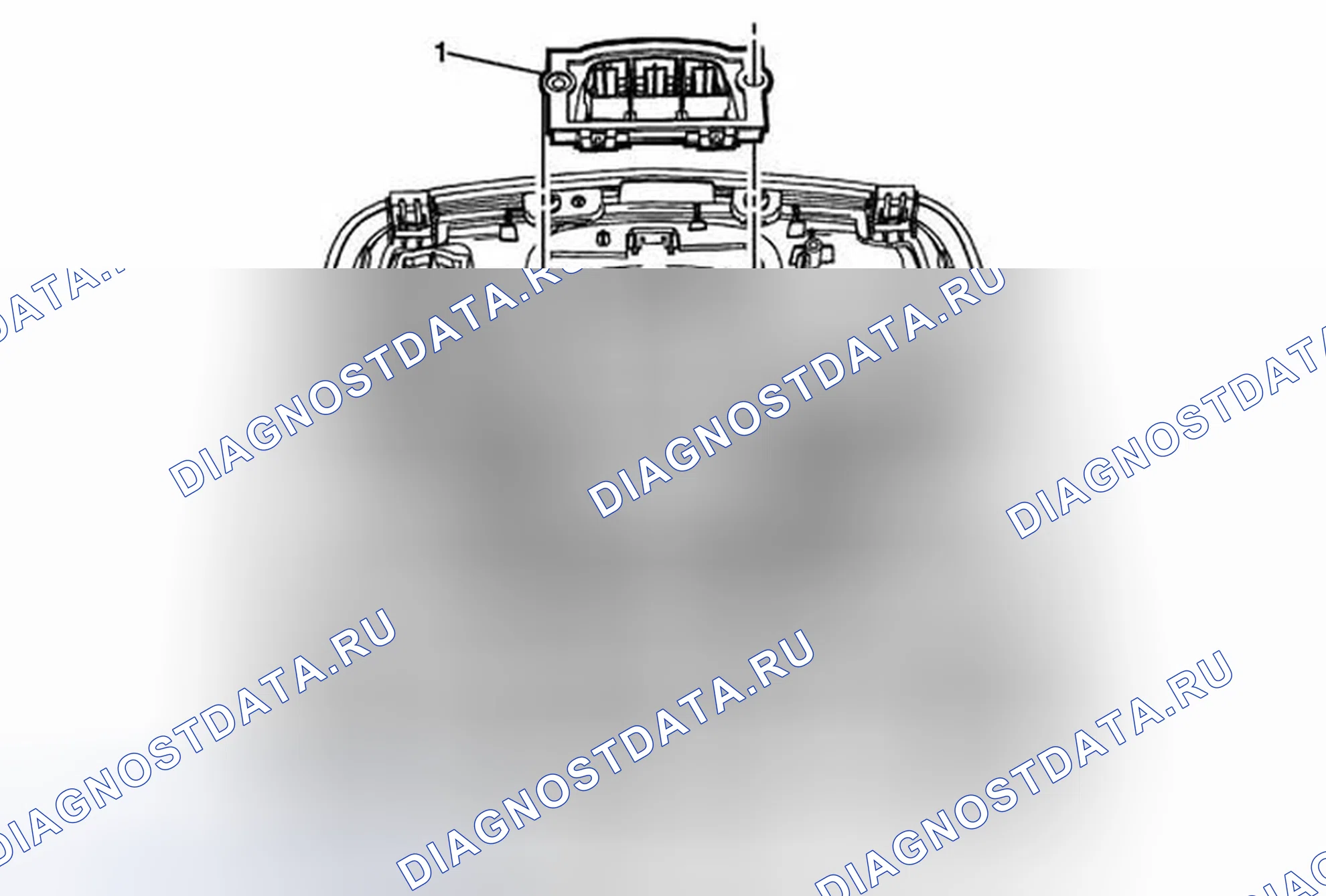 Рис. 18: Замена кнопки датчика открывания двери гаража. Cadillac ATS I