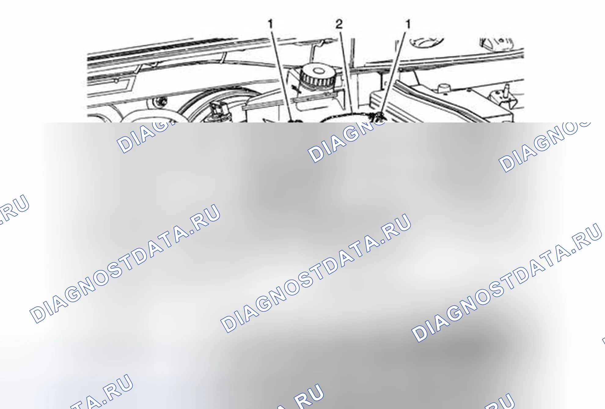 Рис. 13: Замена шланга отбора охлаждающего воздуха двигателя (LUV). Chevrolet Sonic I