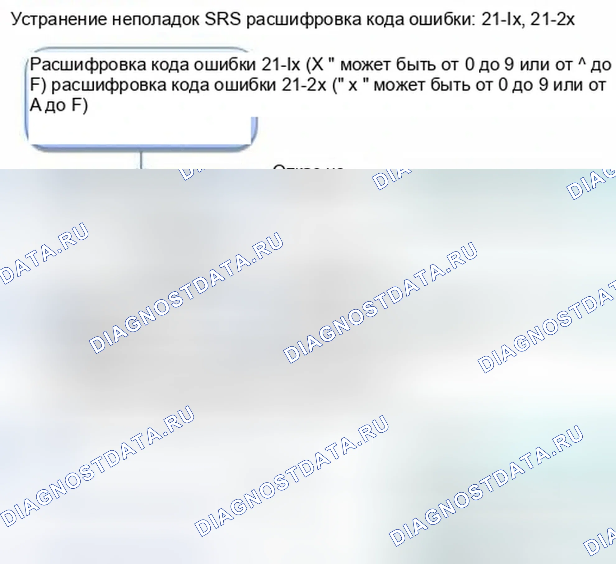 Рис. 1098: расшифровка кода ошибки 21-1x (" x " может быть от 0 до 9 или от A до F): Открыто в устройстве натяжения ремня безопасности водителя; расшифровка кода ошибки 21-2x (" x. Honda Civic IX