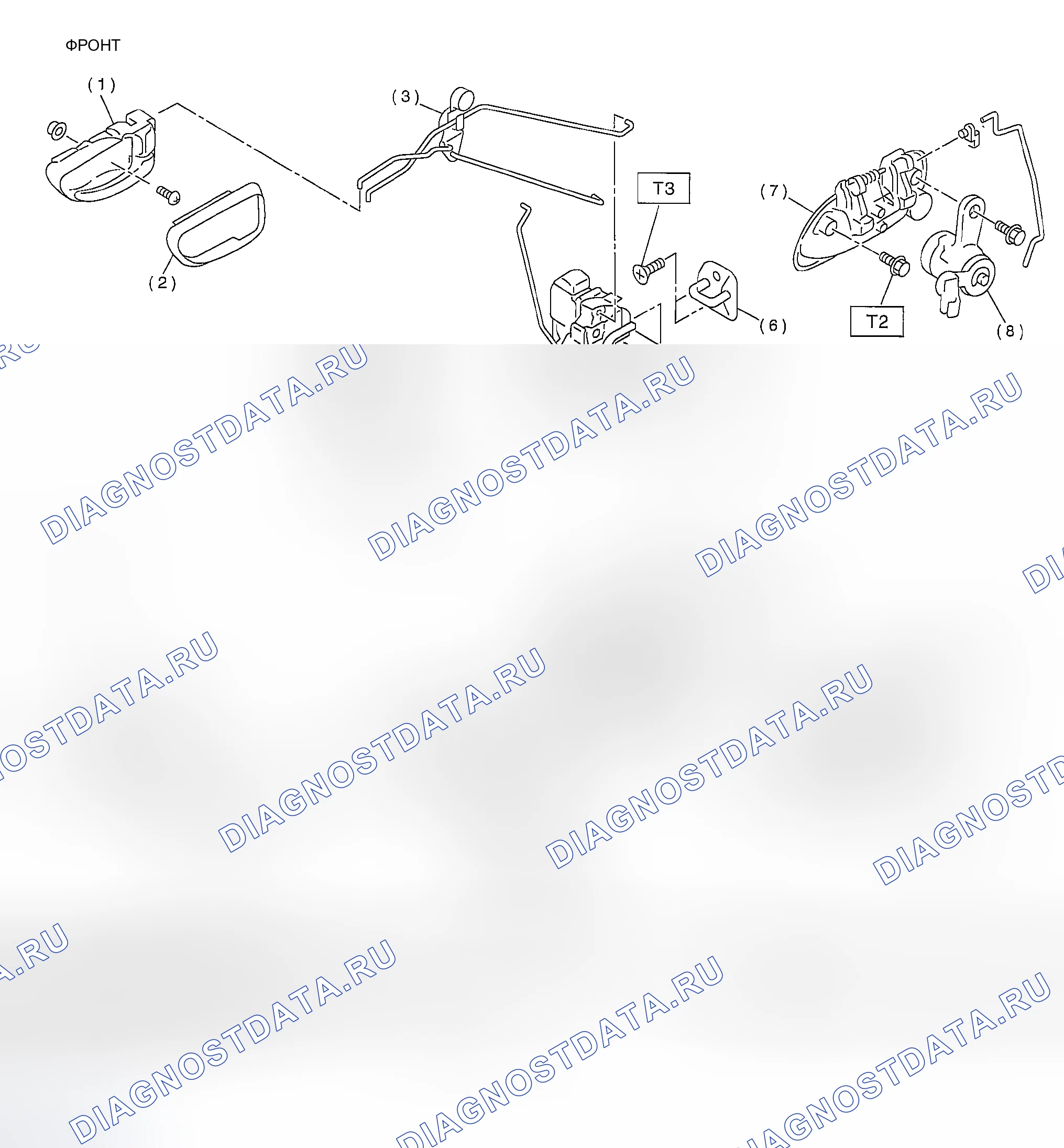 Рис. 4: ДВЕРНОЙ ЗАМОК В СБОРЕ. Hyundai Creta II