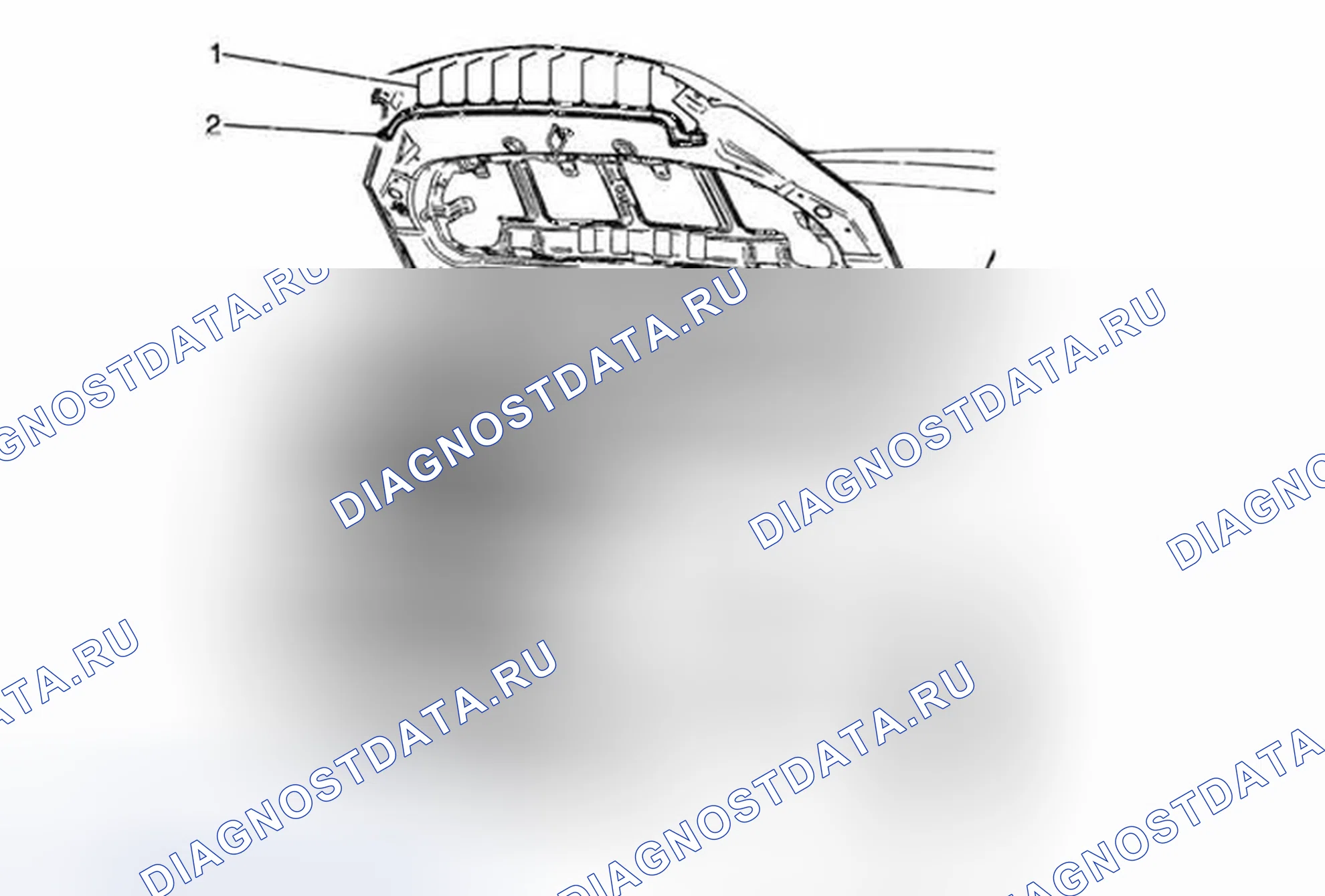 Рис. 172: Замена Weatherstrip переднего края капота (Trax). Buick Encore I