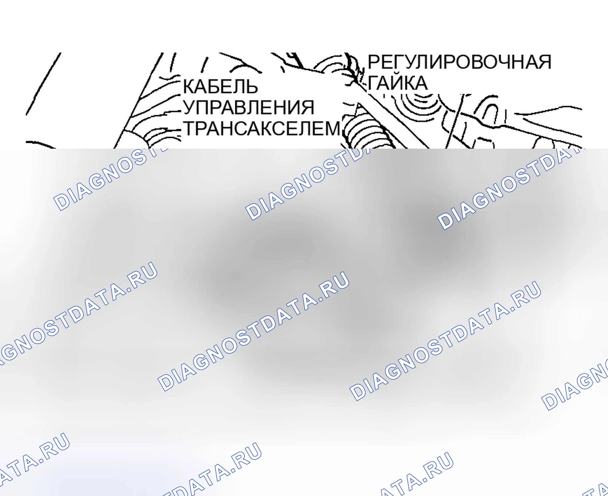 Рис. 2095: ПЕРЕКЛЮЧАТЕЛЬ ДИАПАЗОНА ПЕРЕДАЧИ И РЕГУЛИРОВКА ТРОСА УПРАВЛЕНИЯ. Mazda MX-30 I