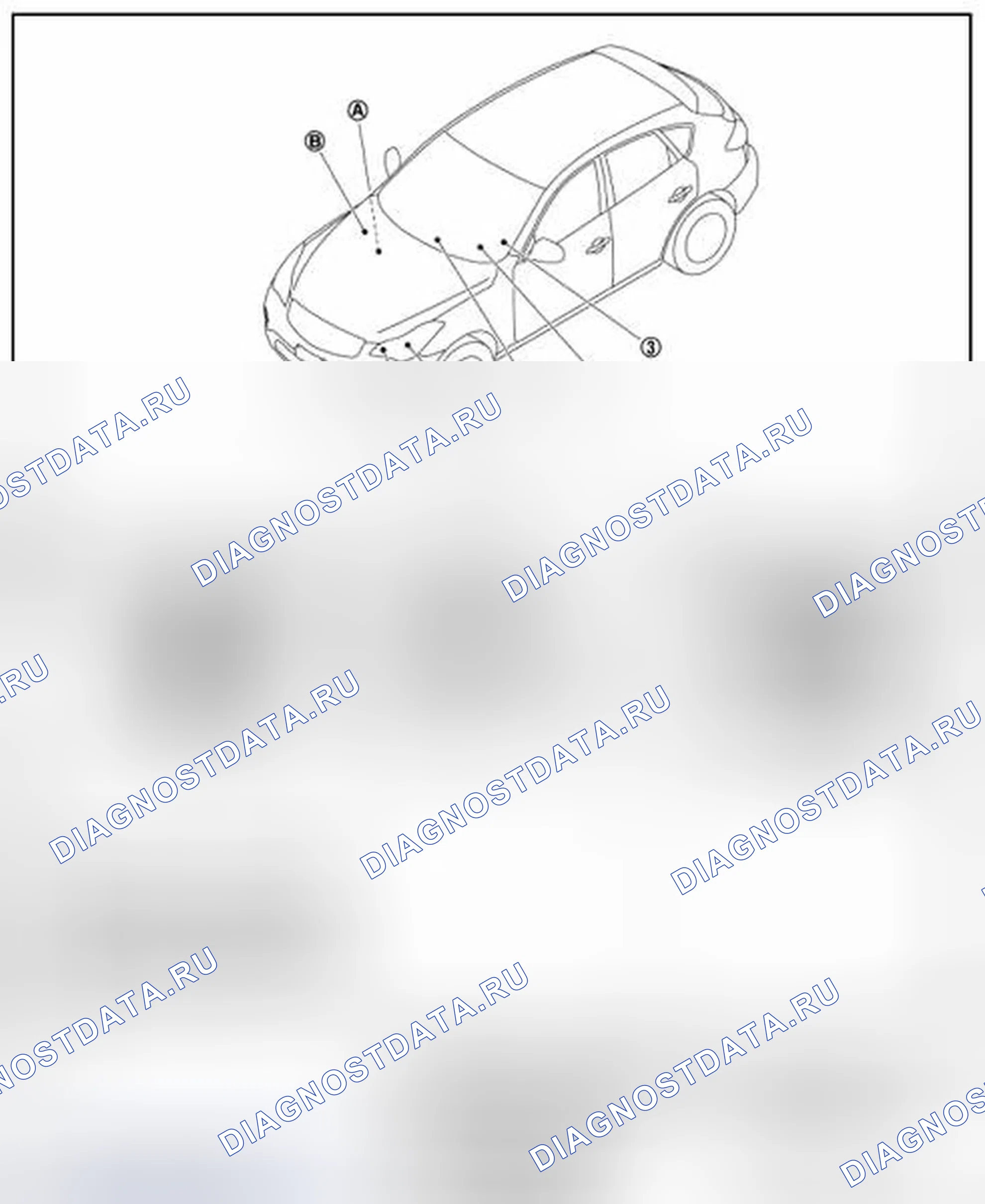 Рис. 1: Расположение компонентов. Infiniti QX50 I