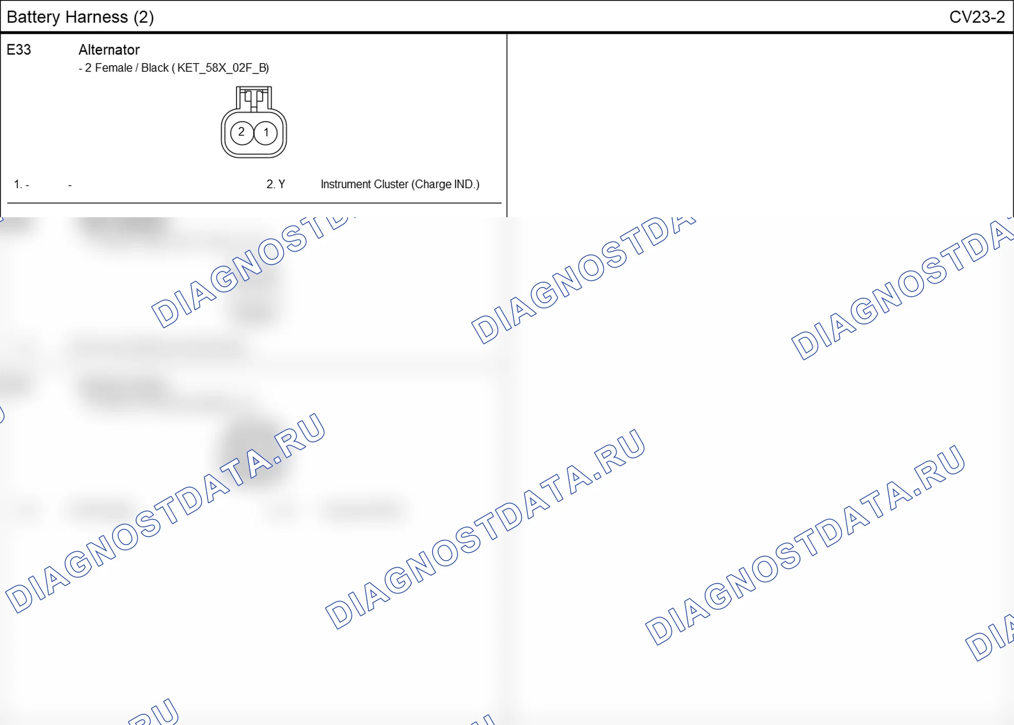 Распиновка разъёма CV23-2 — battery harness. Hyundai GRAND i10/Xcent BA