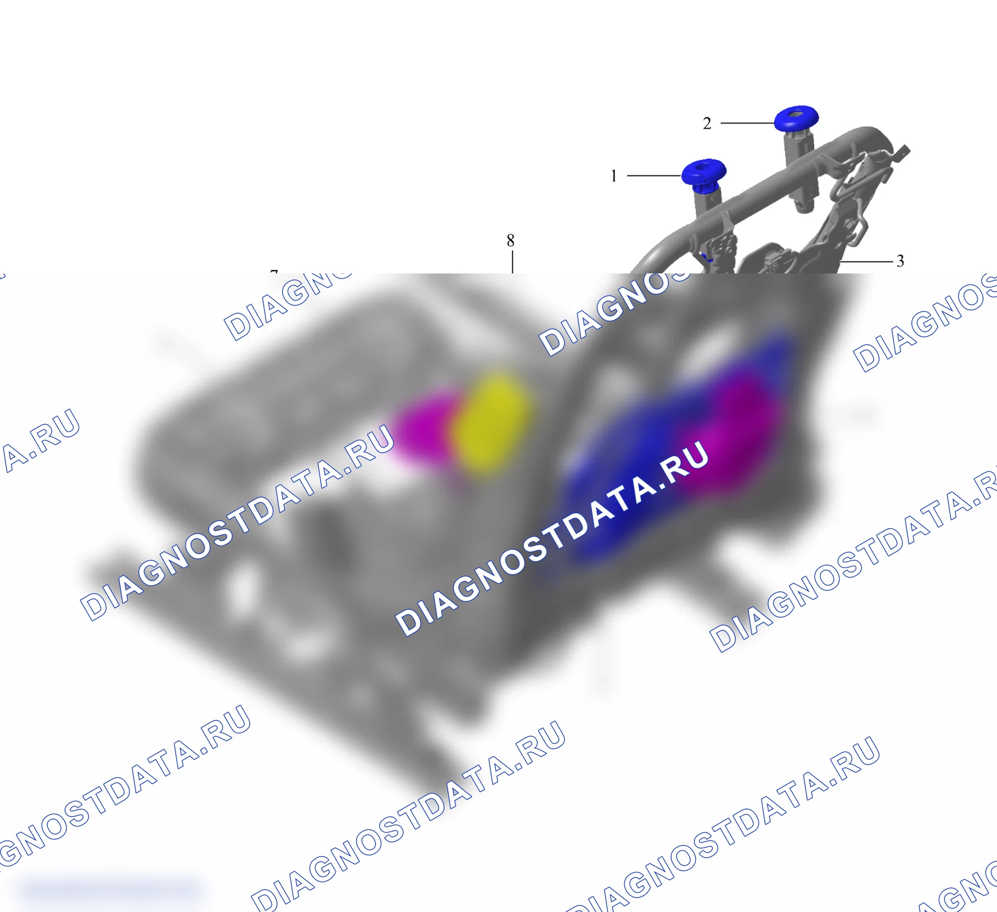 Схема расположения сиденья переднего пассажира — Wey V9X. Wey V9X I