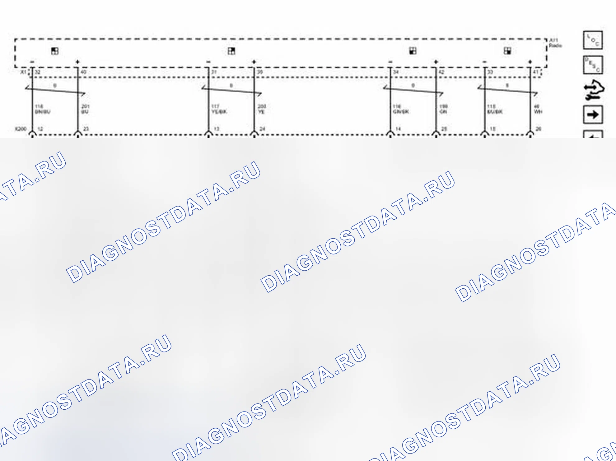 Рис. 2: Схемы подключения дверных динамиков (без Uqa). Chevrolet Cruze I рестайлинг