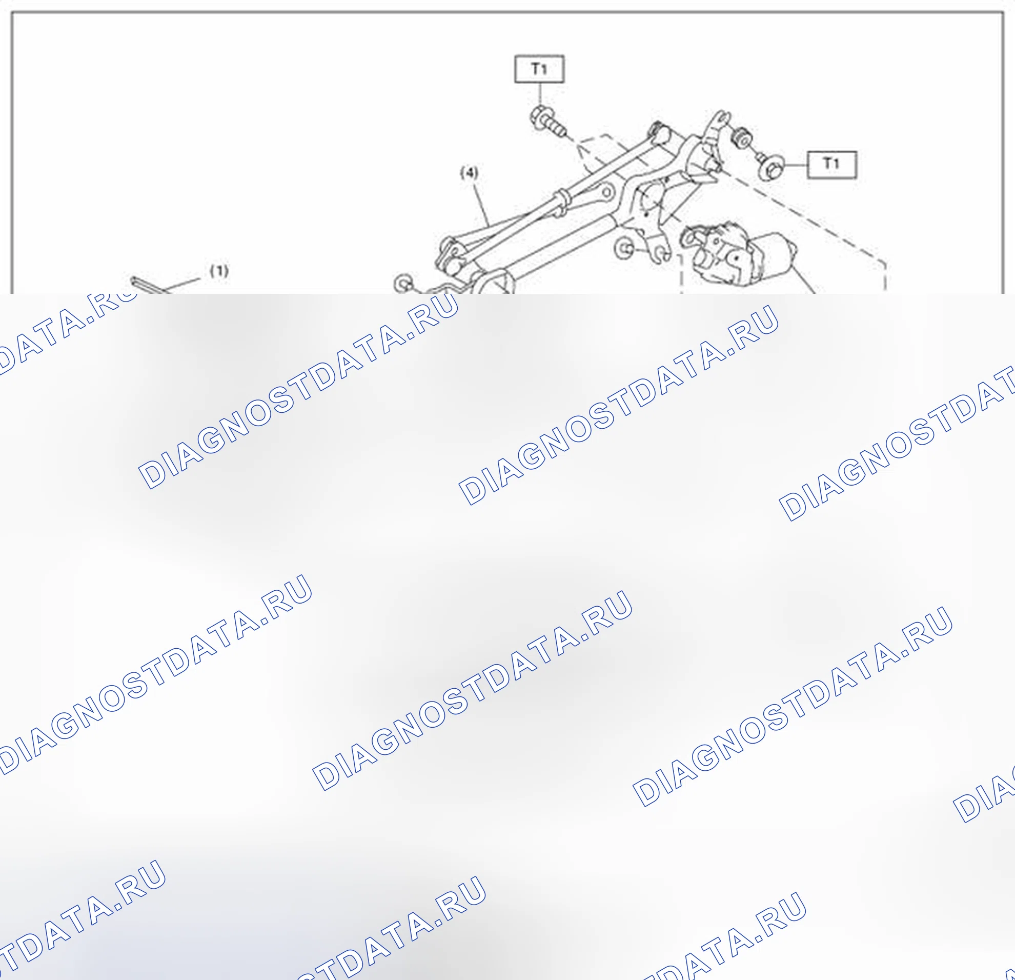 Рис. 62: ПЕРЕДНИЙ СТЕКЛООЧИСТИТЕЛЬ. Subaru Impreza GK