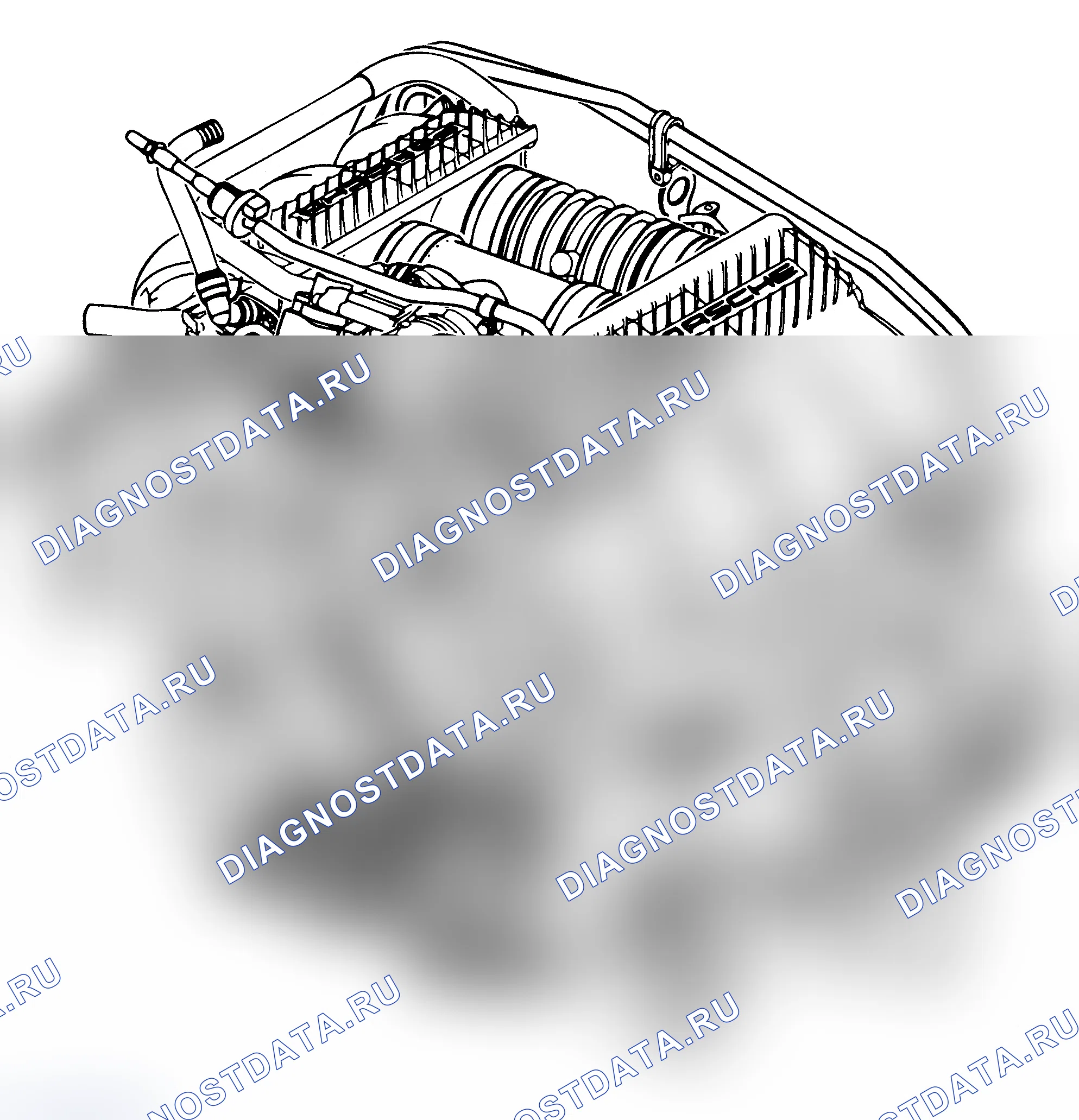 Рис. 346: Демонтаж, капитальный ремонт и монтаж. Porsche 911 GT2 996