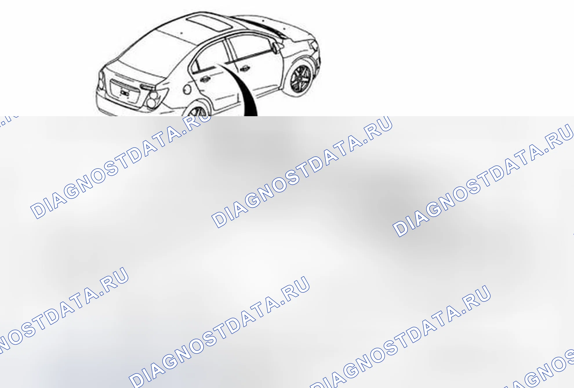 Рис. 8: Замена облицовочной панели (седан с люком). Chevrolet Sonic I