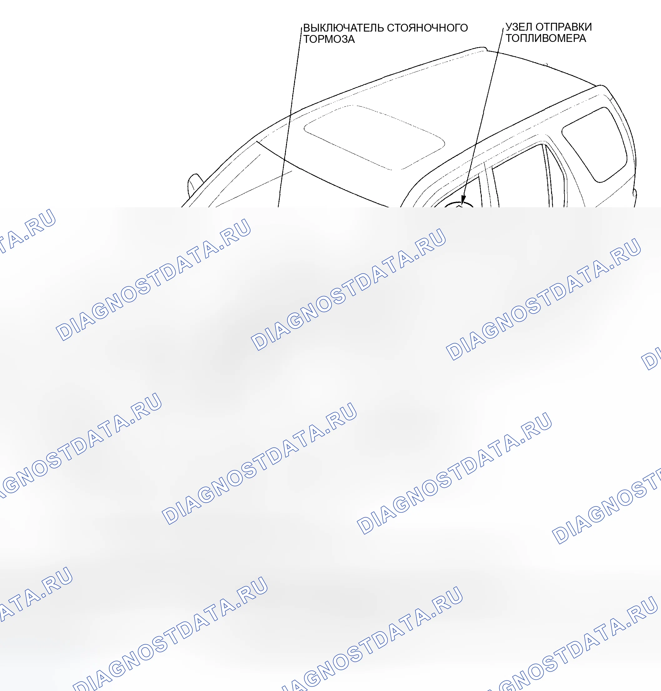 Рис. 1: Указатель расположения компонентов. Honda CR-V II