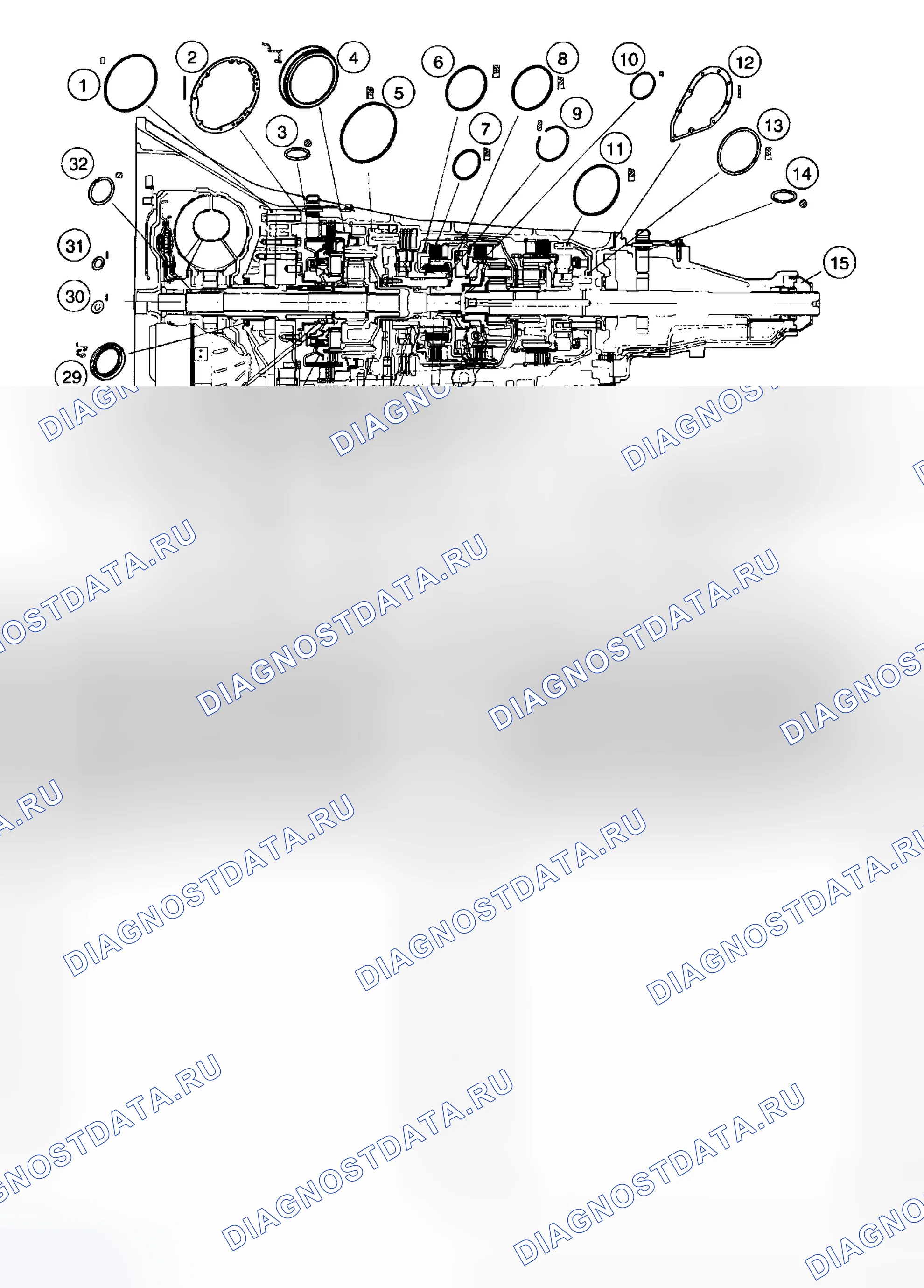Рис. 1433: ЛОКАТОР УПЛОТНЕНИЙ, КОЛЕЦ И ПРОКЛАДОК. Ford Pickup F250 Super Duty I