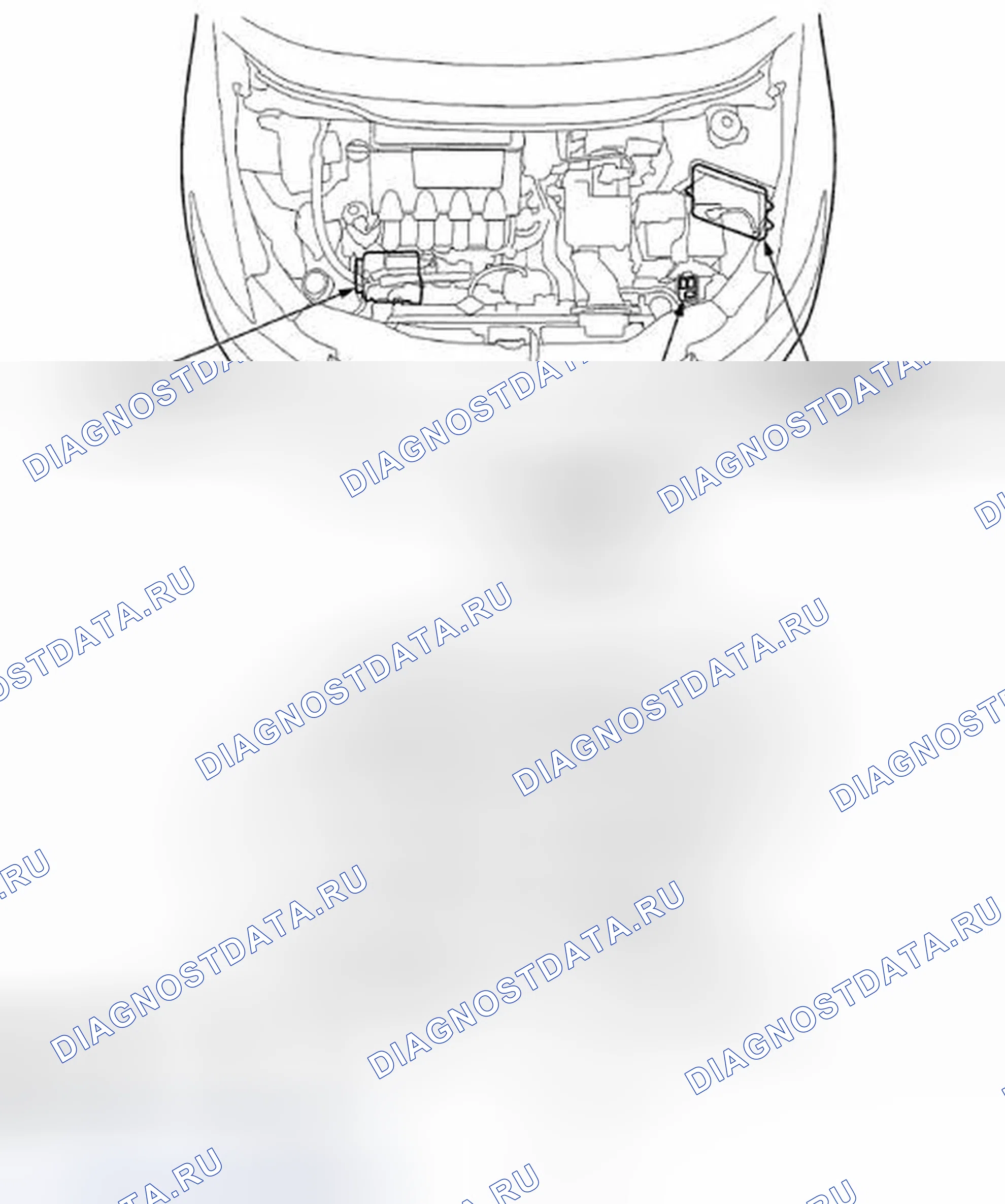 Рис. 334: Указатель расположения компонентов. Honda Insight ZE2