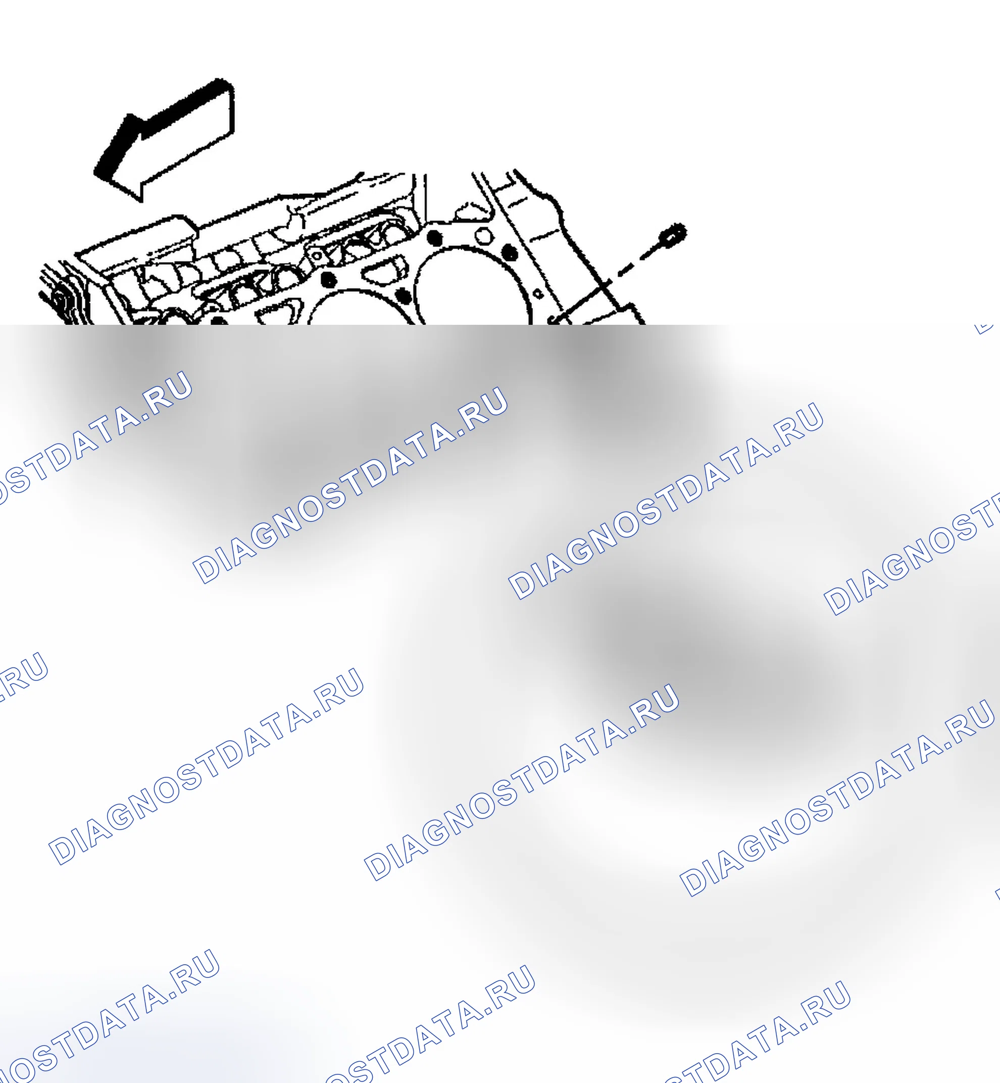 Рис. 619: Монтаж головки цилиндров - слева. Chevrolet Chevy Express H2500 