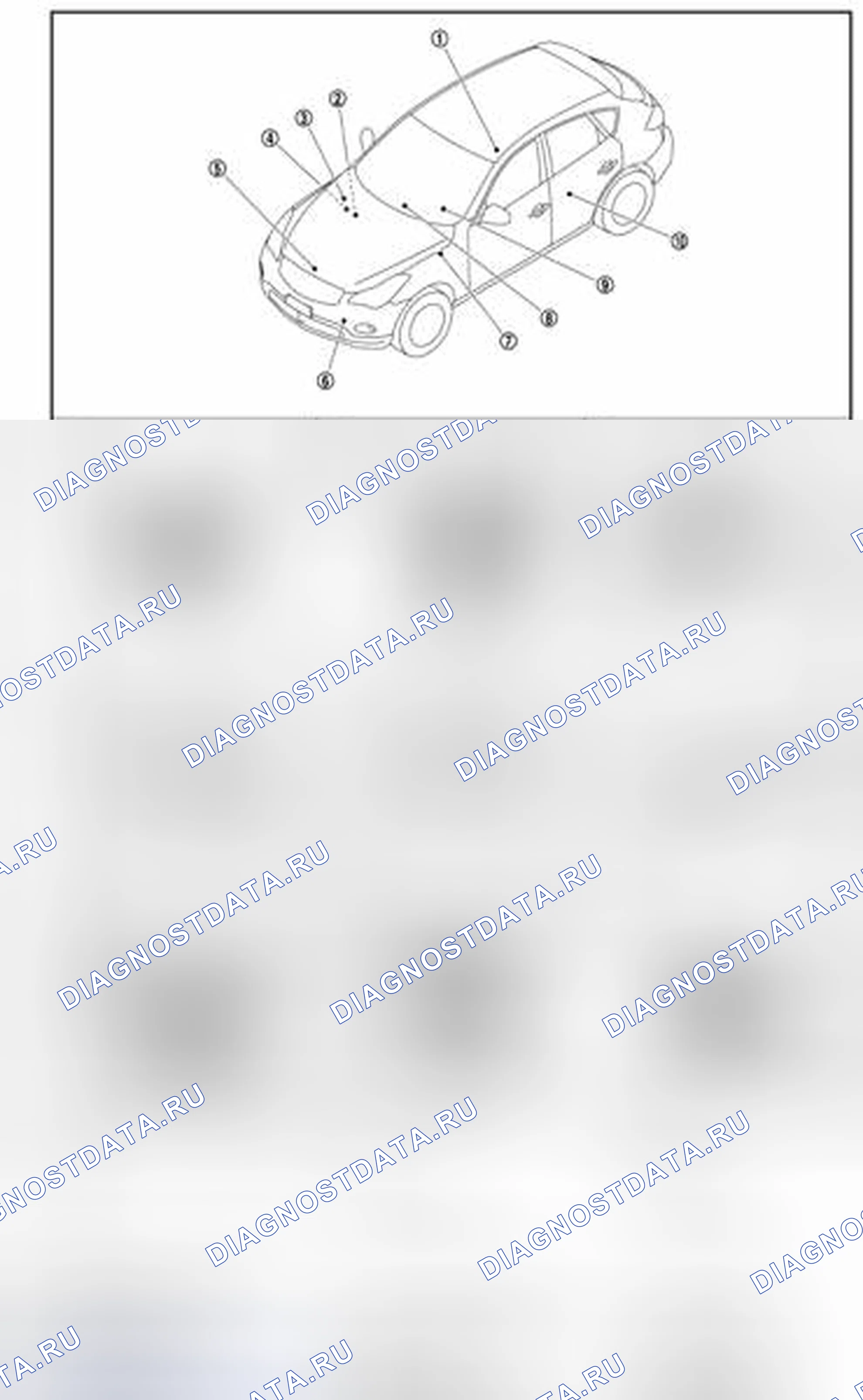 Рис. 52: ИНФОРМАЦИОННЫЙ ДИСПЛЕЙ. Расположение компонентов. Infiniti EX37 I