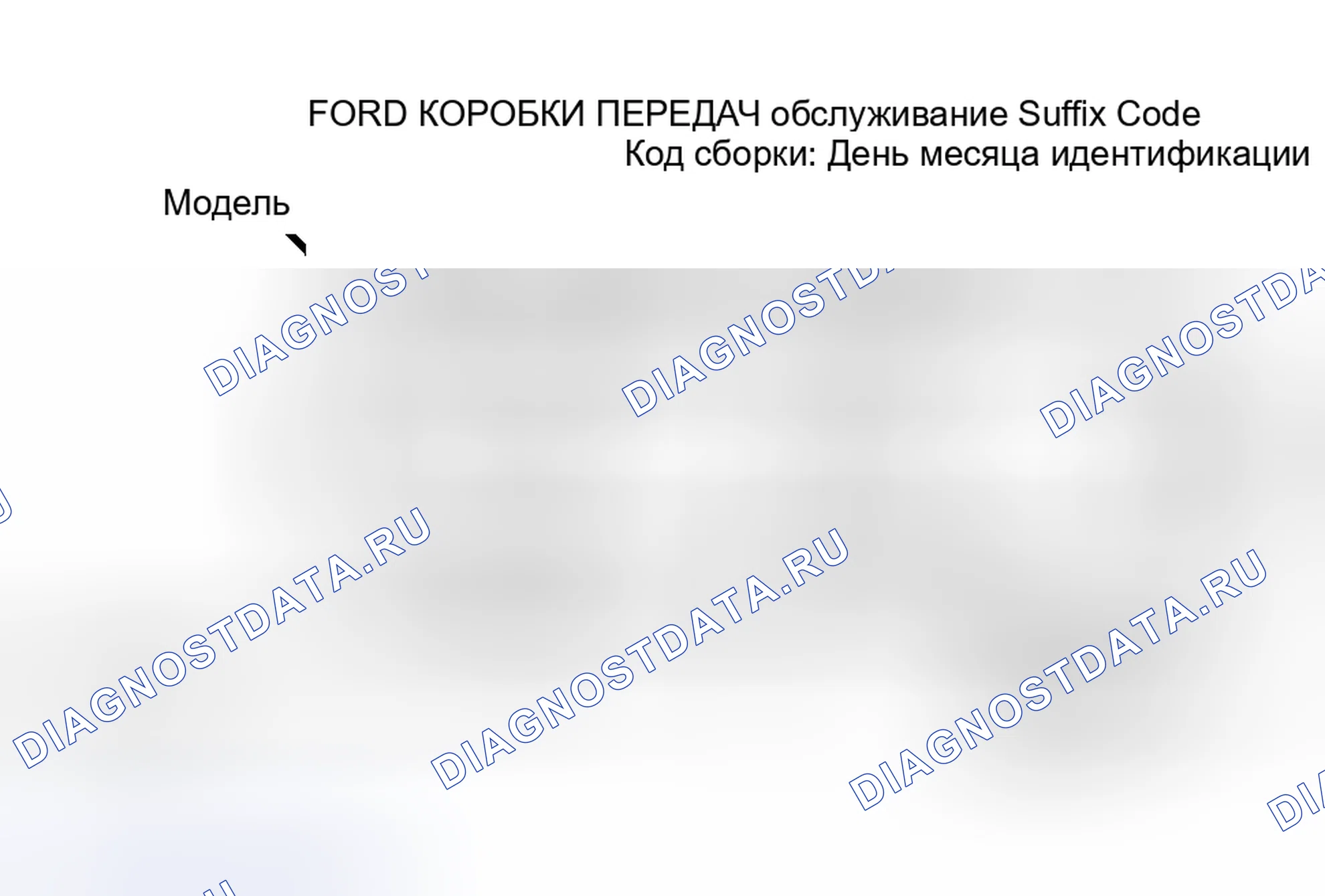 Рис. 1: Идентификационная бирка коробки передач. Ford Club Wagon E350 