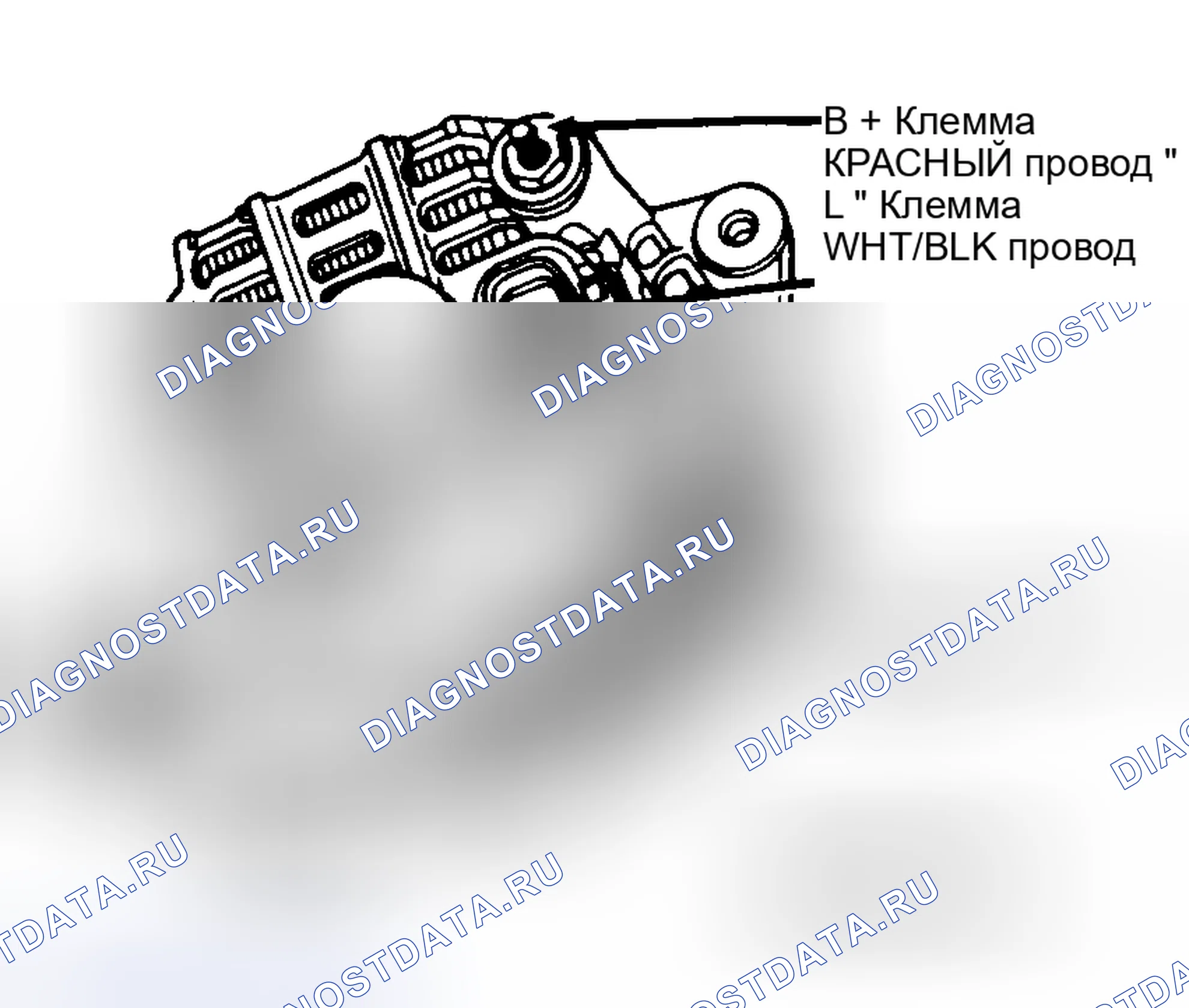 Рис. 2: ТЕСТ ВЫХОДА ГЕНЕРАТОРА ПЕРЕМЕННОГО ТОКА. Mercury Capri III