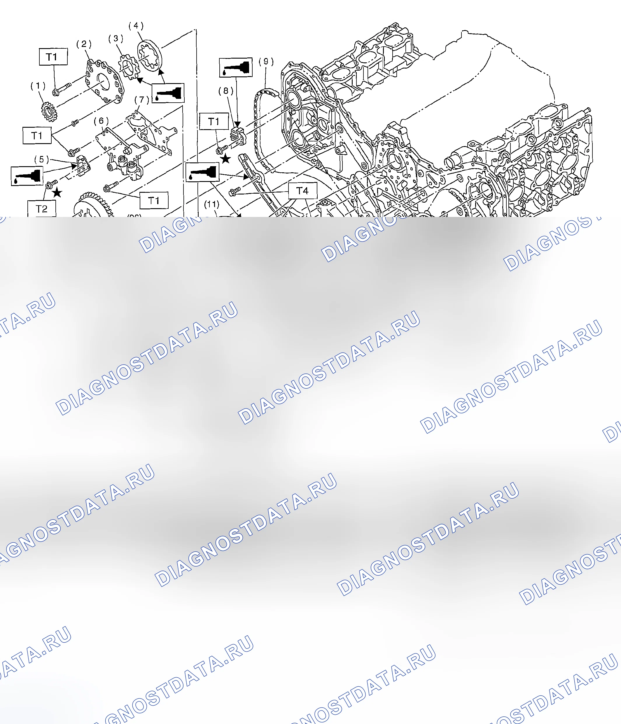 Рис. 298: ЦЕПЬ СИНХРОНИЗАЦИИ. Subaru Outback BP