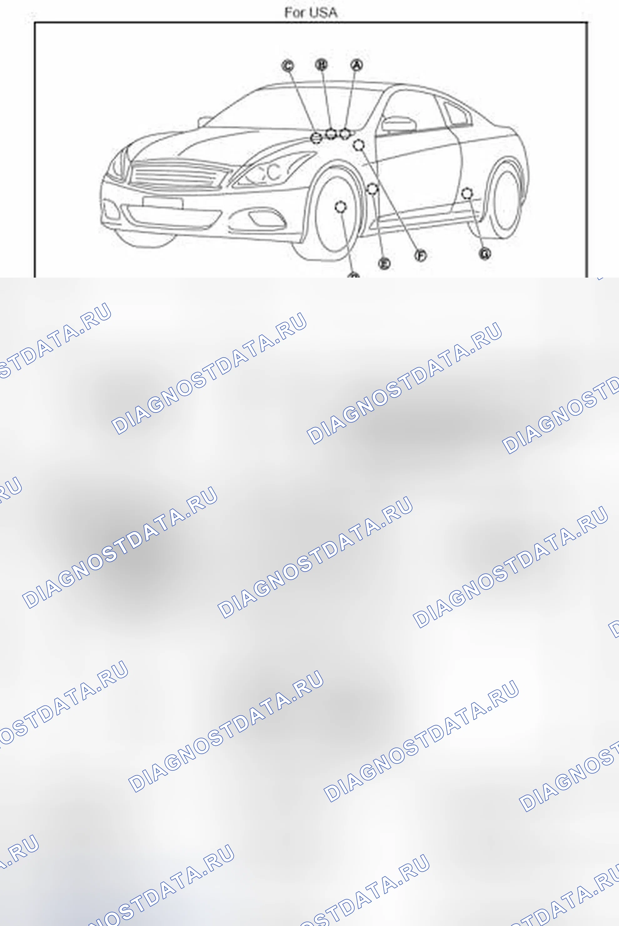 Рис. 68: Расположение компонентов. Infiniti G37 IV рестайлинг