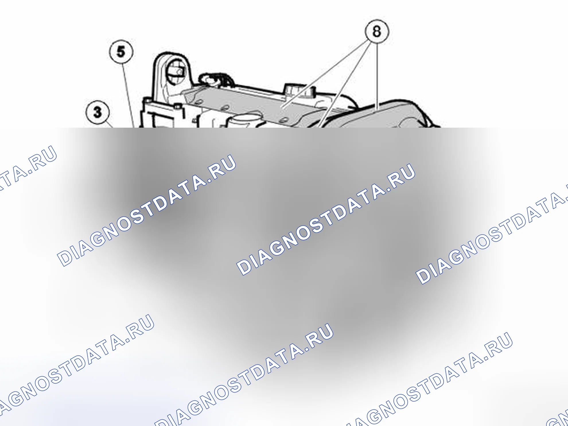 Рис. 493: Экспонирование двигателя. Volvo V70 II