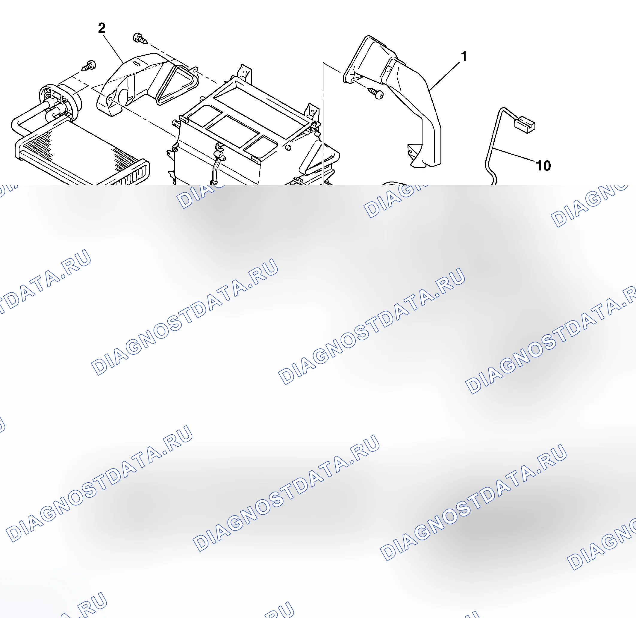 Рис. 218: РАЗБОРКА И СБОРКА БЛОКА НАГРЕВАТЕЛЯ. Mitsubishi Lancer Evolution IX
