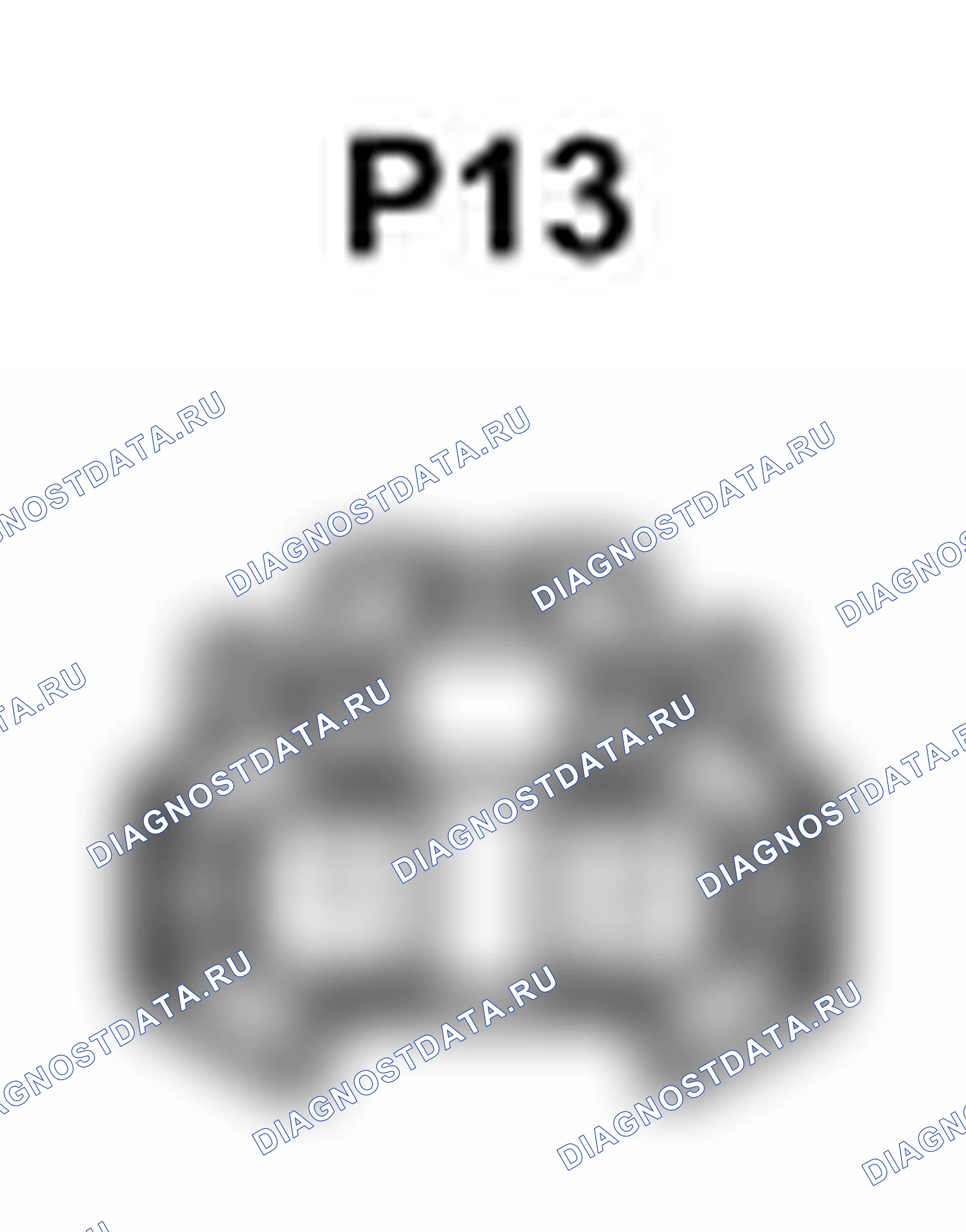 Рис. 398: Вид с торца разъема штепсельной розетки (P13). Lexus IS F I