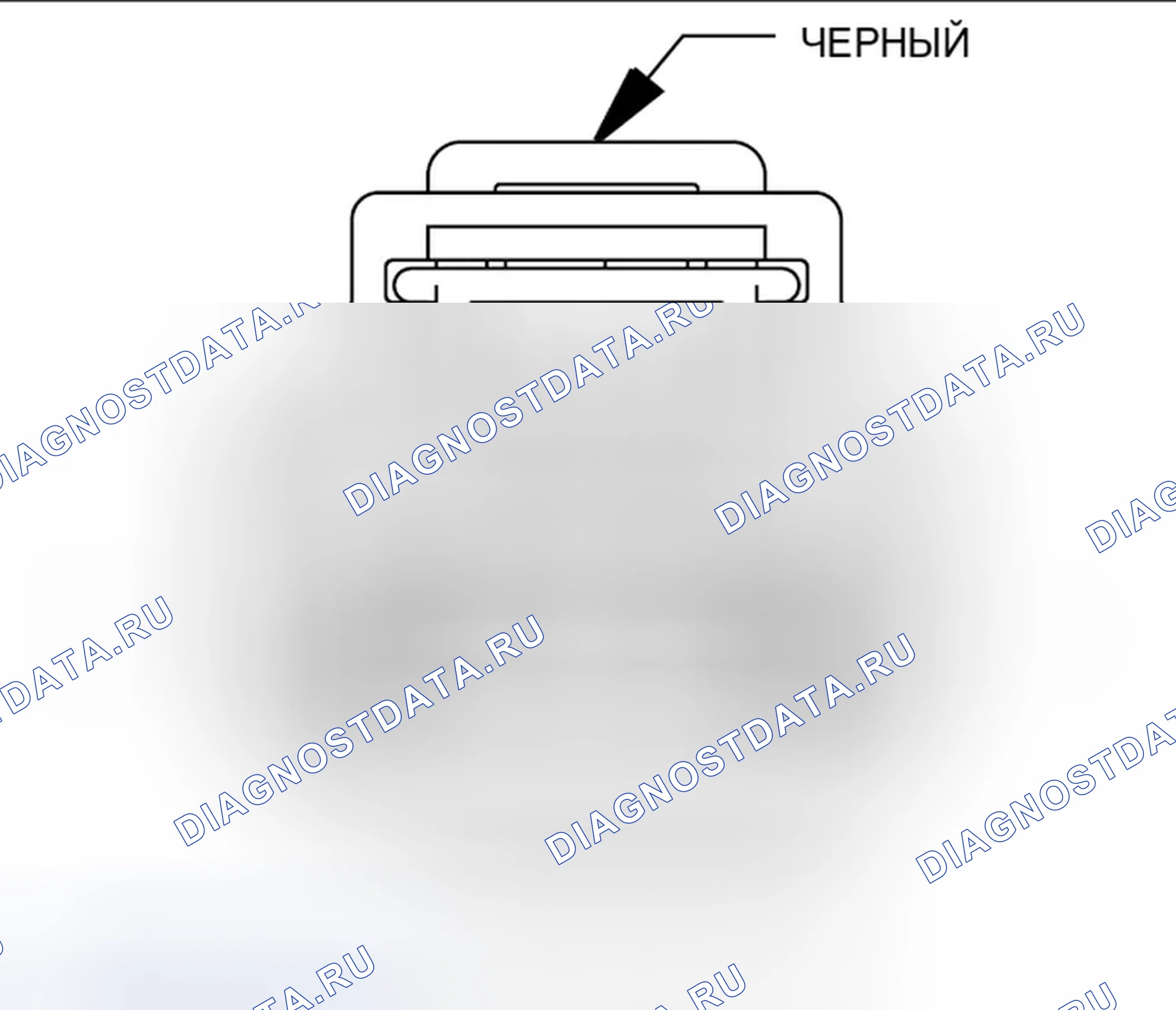 Рис. 135: Вид с торца разъема датчика карты (газ). Jeep Compass I