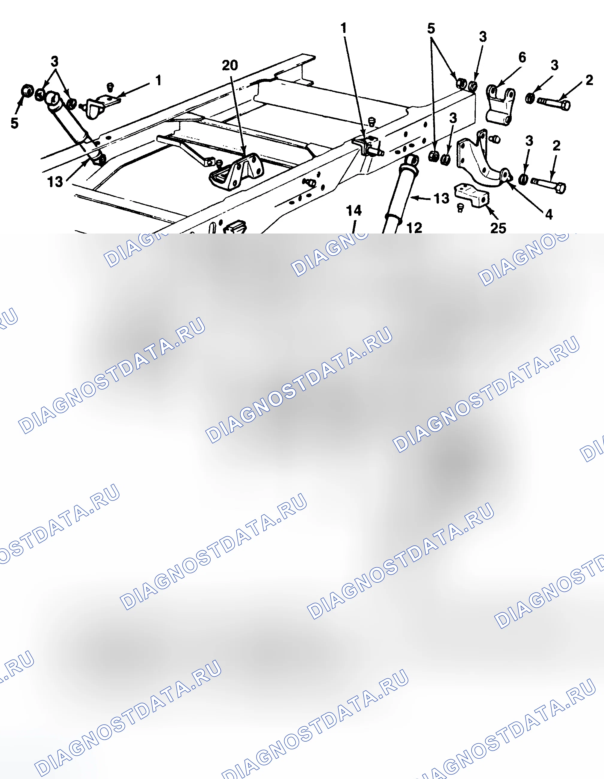 Рис. 4: РАСПОЛОЖЕНИЕ КОМПОНЕНТОВ. GMC Vandura P3500 