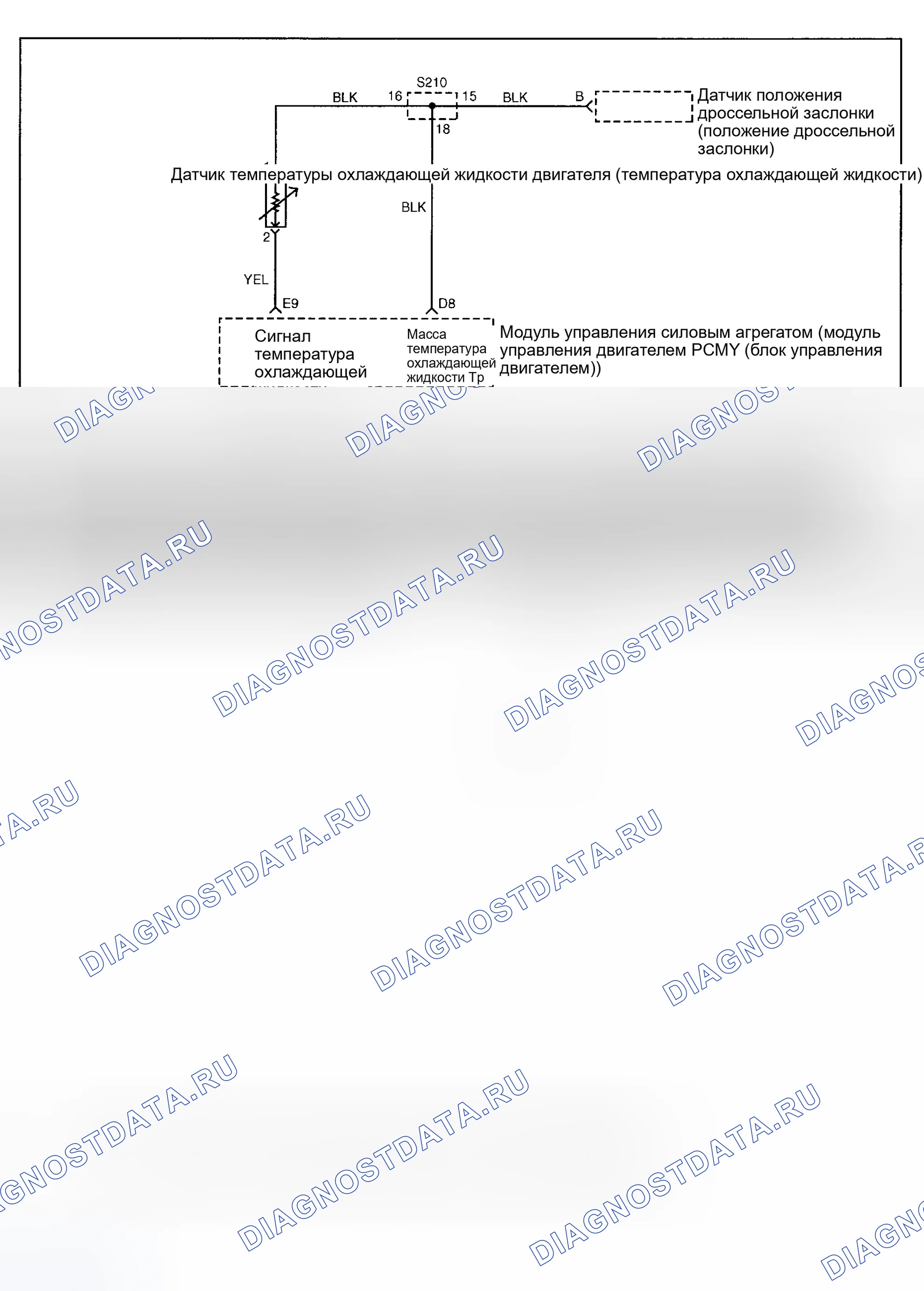 Рис. 48: расшифровка кода ошибки P0125: ТЕМПЕРАТУРА ОХЛАЖДАЮЩЕЙ ЖИДКОСТИ ДВИГАТЕЛЯ НЕДОСТАТОЧНА ДЛЯ УПРАВЛЕНИЯ ТОПЛИВОМ С ЗАМКНУТЫМ КОНТУРОМ. Daewoo Nubira II