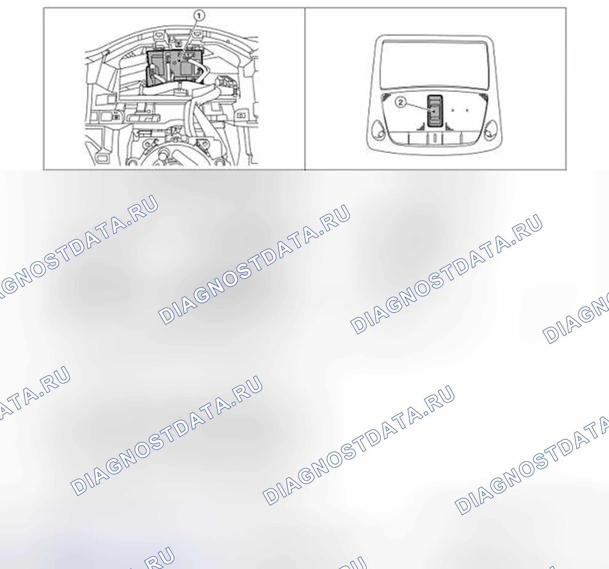 Рис. 72: MOONROOF: Расположение компонентов. Nissan Altima L33