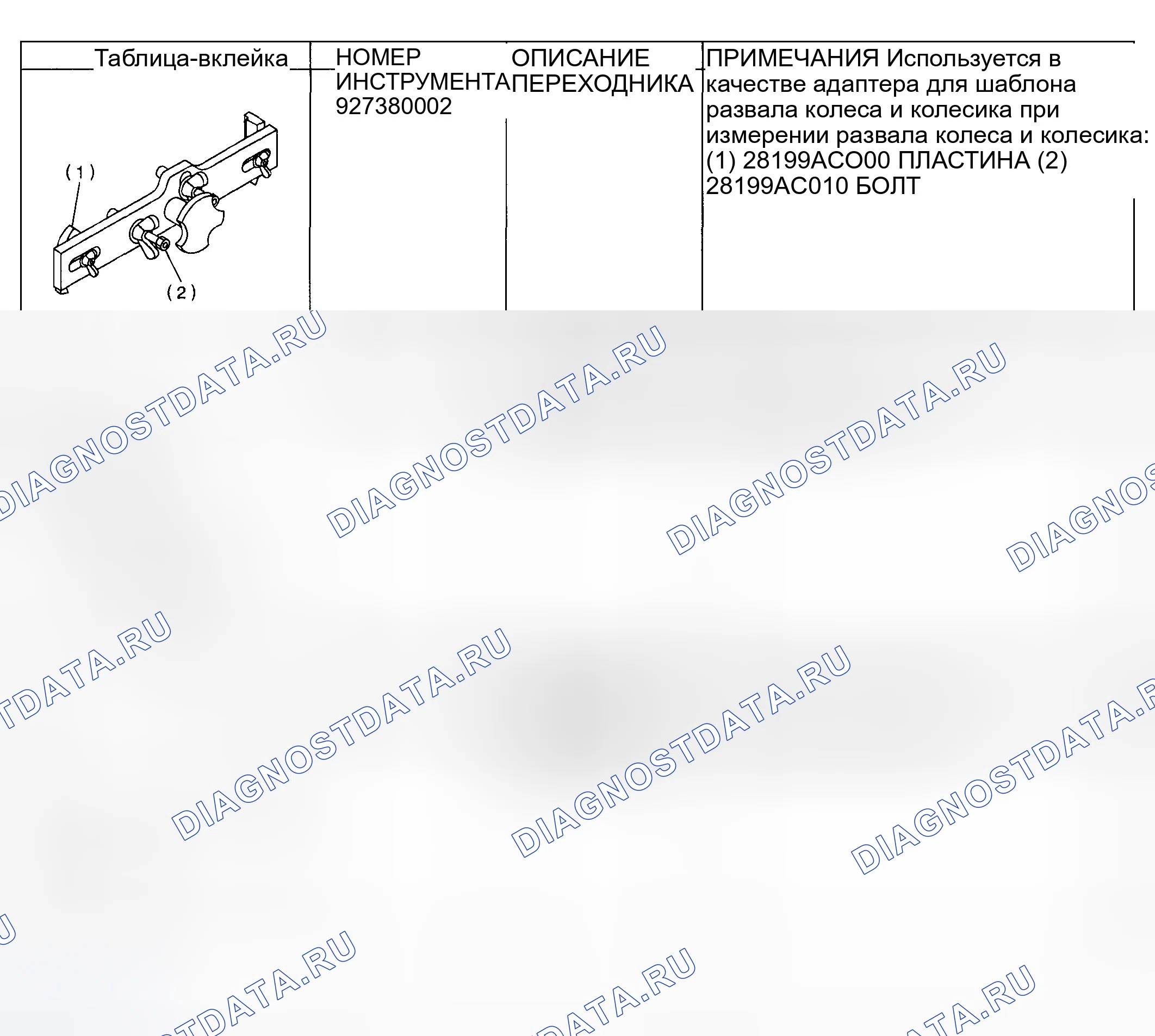 Рис. 25: СПЕЦИАЛЬНЫЕ ИНСТРУМЕНТЫ. Subaru Outback BH
