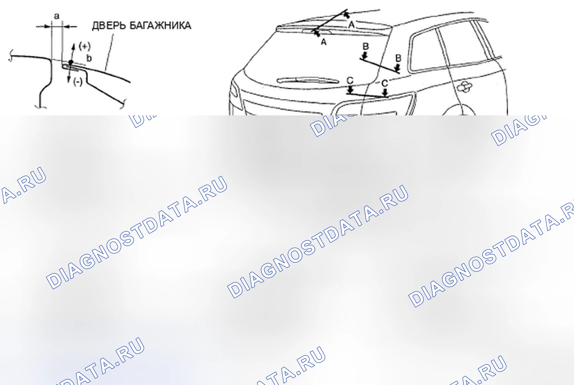 Рис. 12: РЕГУЛИРОВКА дверь багажника. Mazda CX-9 I