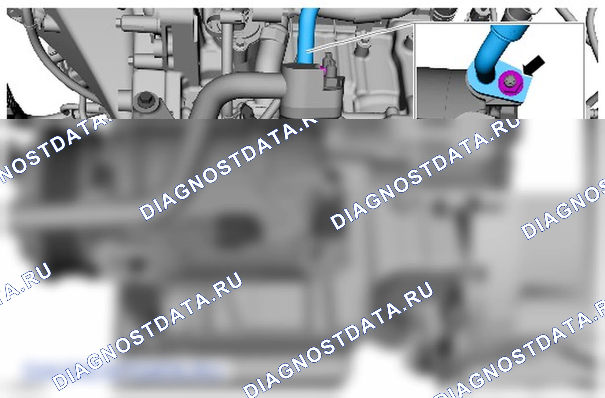 Как снять и установить канал между компрессором и конденсатором системы кондиционирования воздуха (A/C). Ford Transit Connect II