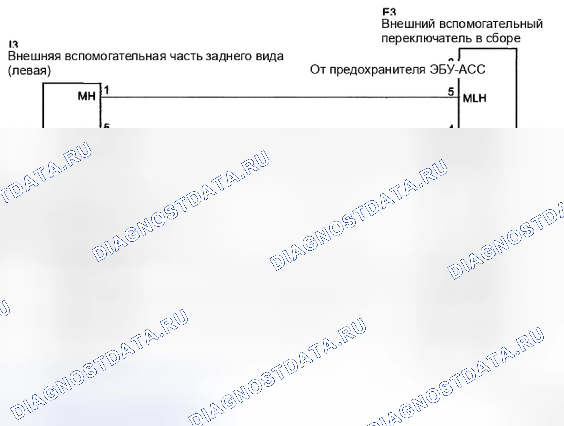 Рис. 39: Схема системы управления силовым зеркалом. Toyota Camry XV40