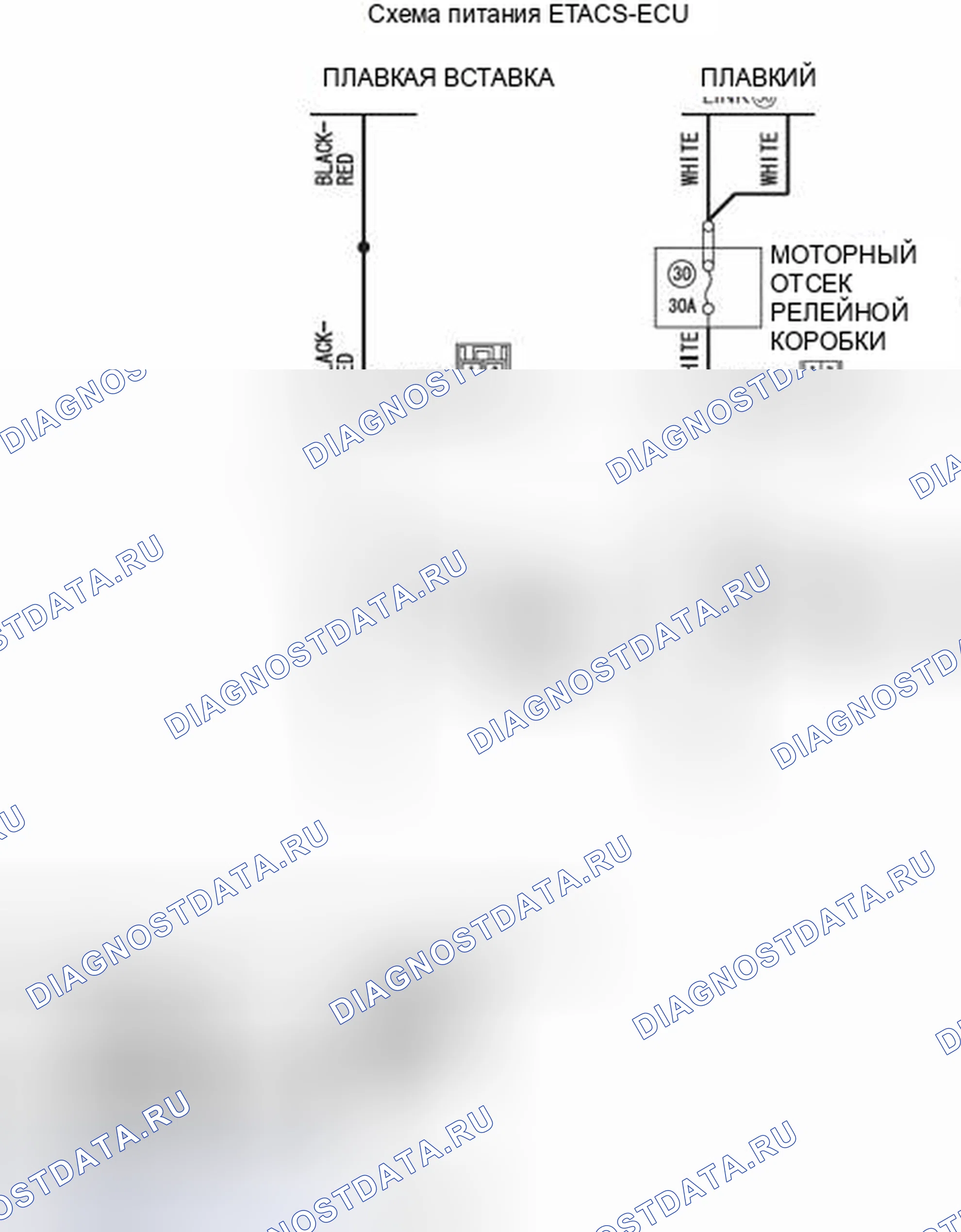Рис. 465: Неисправность цепи питания ETACS-ECU. Honda Domani MB