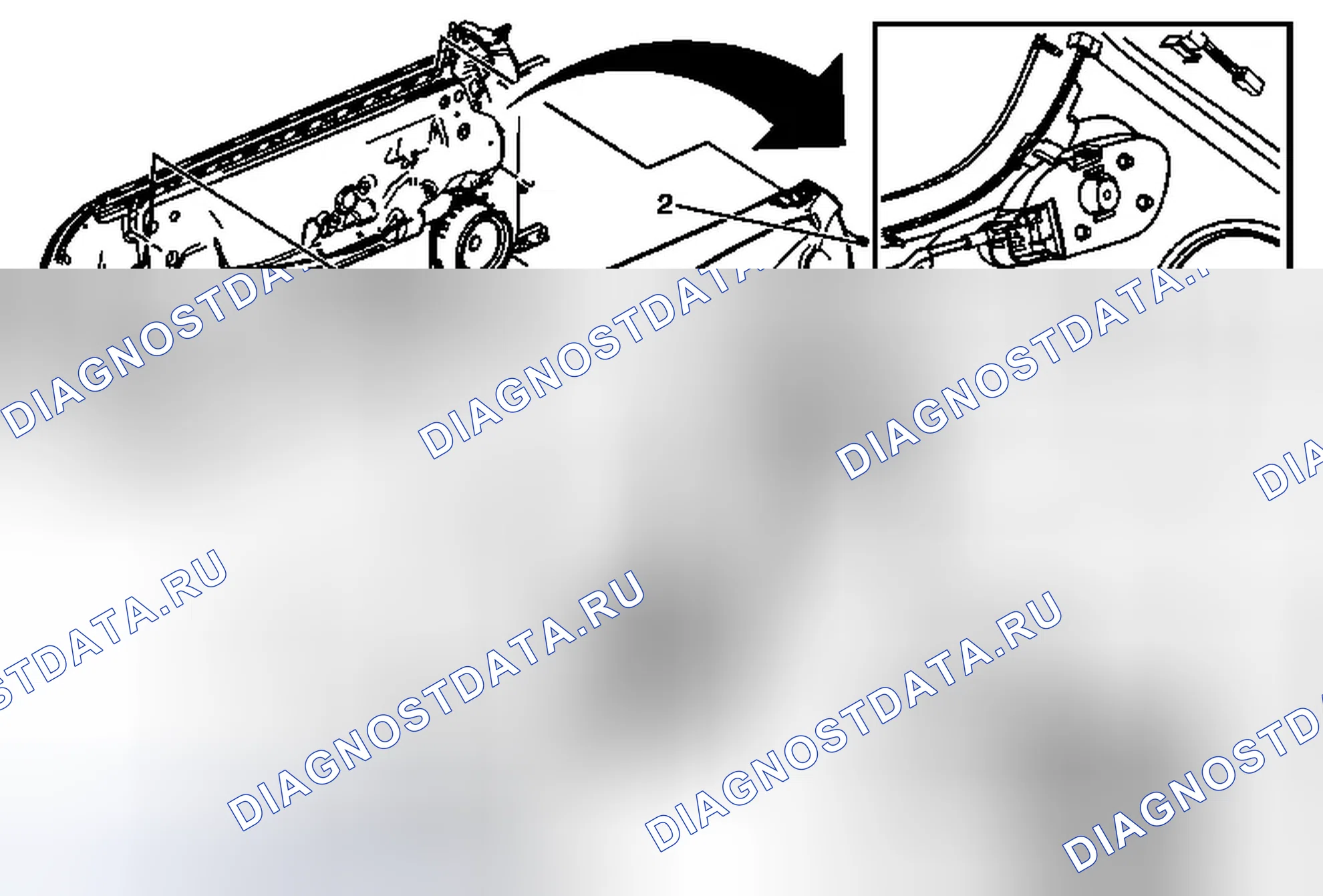Рис. 1: Замена панели отделки передней стороны двери. Chevrolet Camaro V