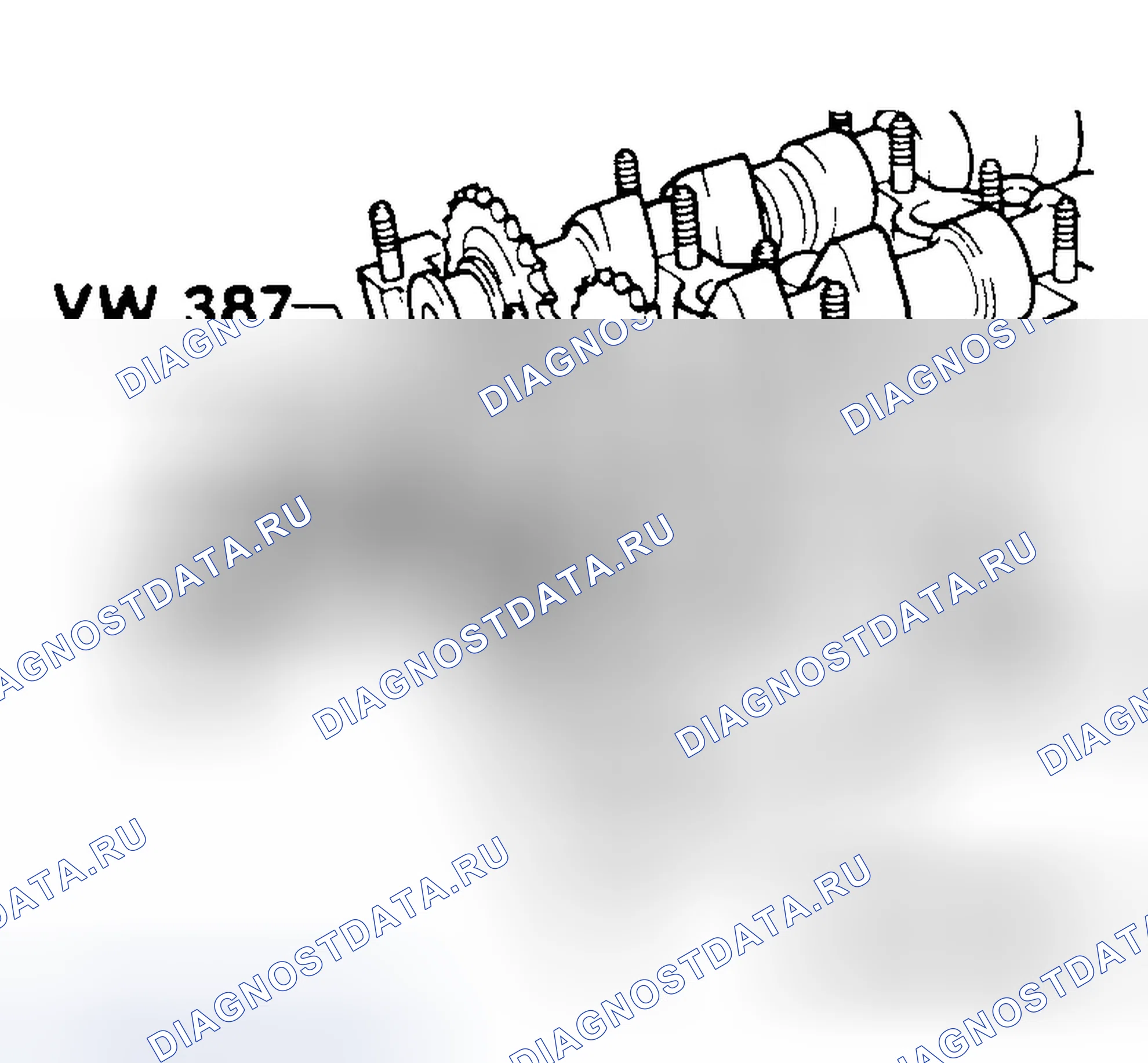 Рис. 20: Осевой люфт распределительного вала. Audi V8 4C