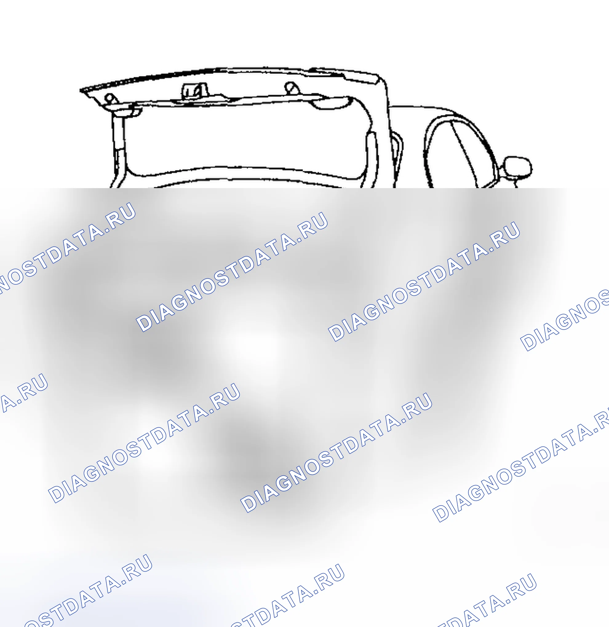 Рис. 59: Удаление света в номере багажника. Subaru Legacy BE/BH/BT