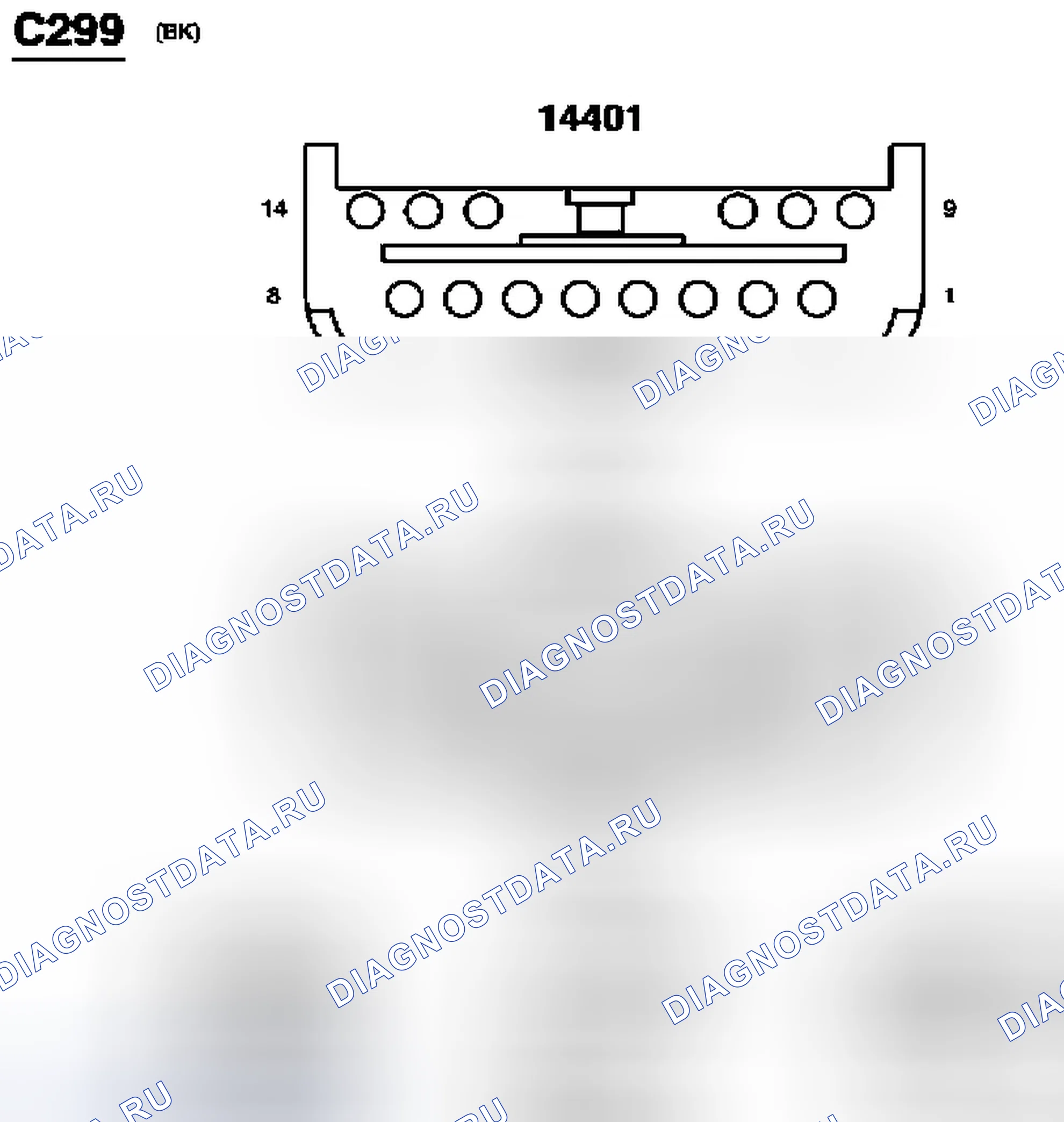 Рис. 558: Идентификация разъемов C299, C300 и C310a. Ford Pickup F150 