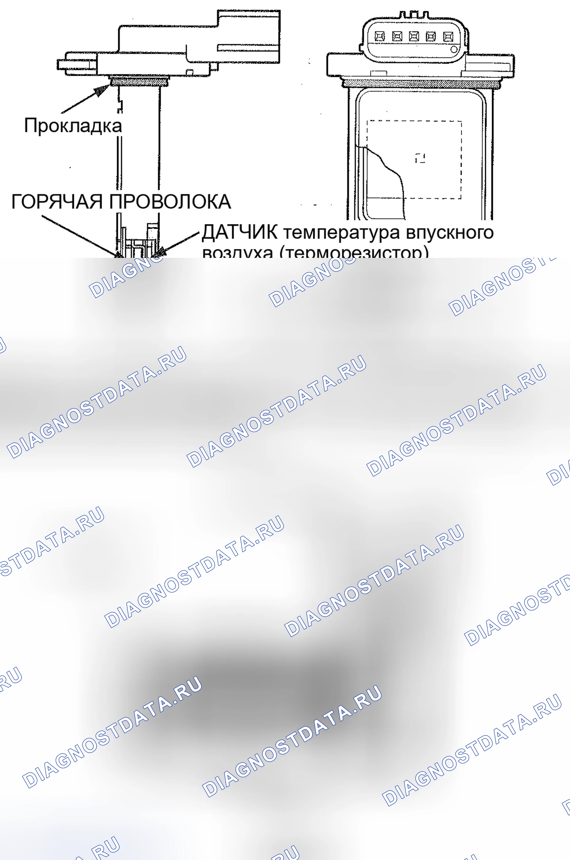 Рис. 37: Определение клеммы датчика абсолютного давления (абсолютное давление во впускном коллекторе) и уплотнительного кольца. Honda Pilot II
