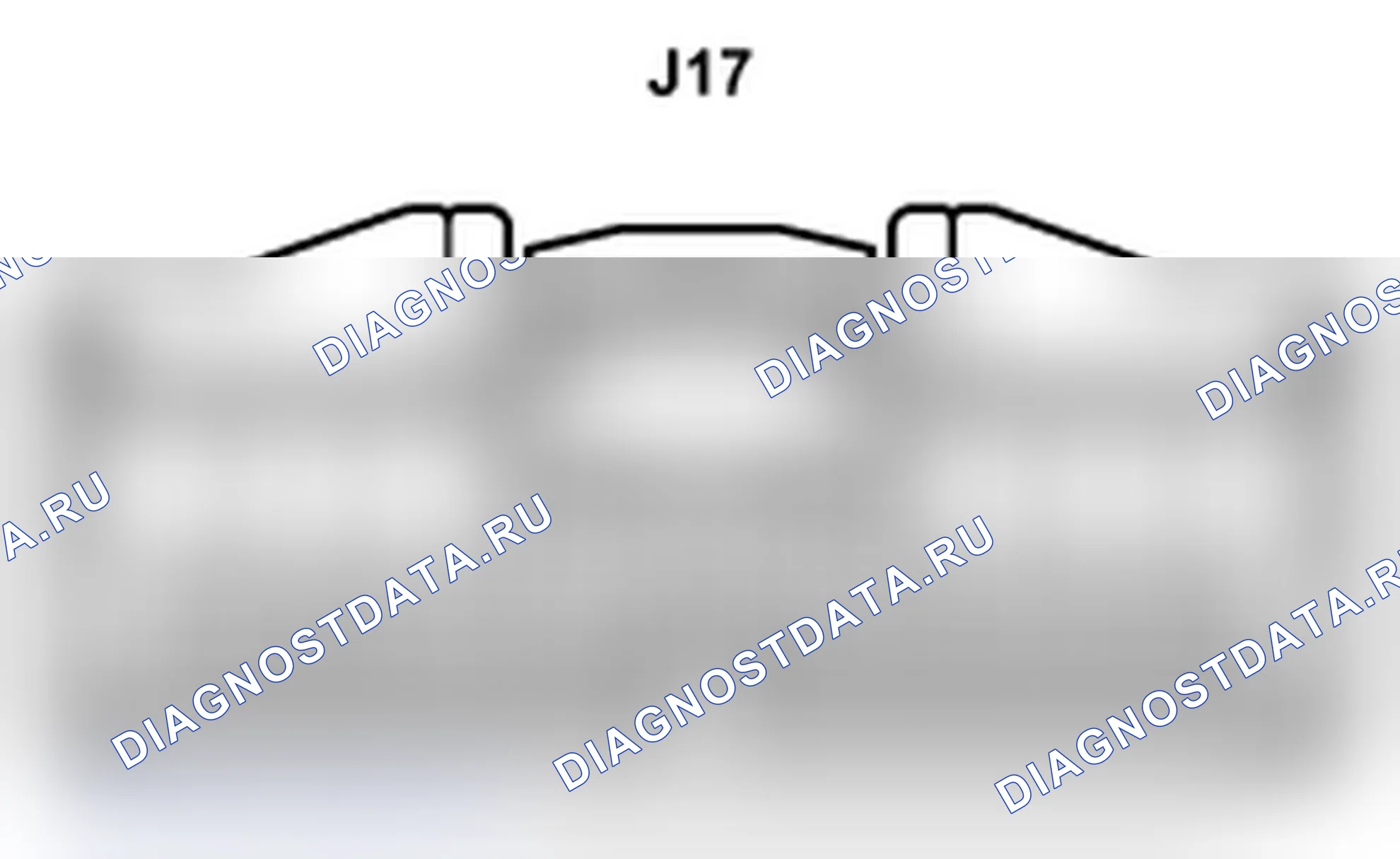 Рис. 275: Вид с торца разъема узла регулятора расстояния ЭБУ (J17). Lexus IS F I