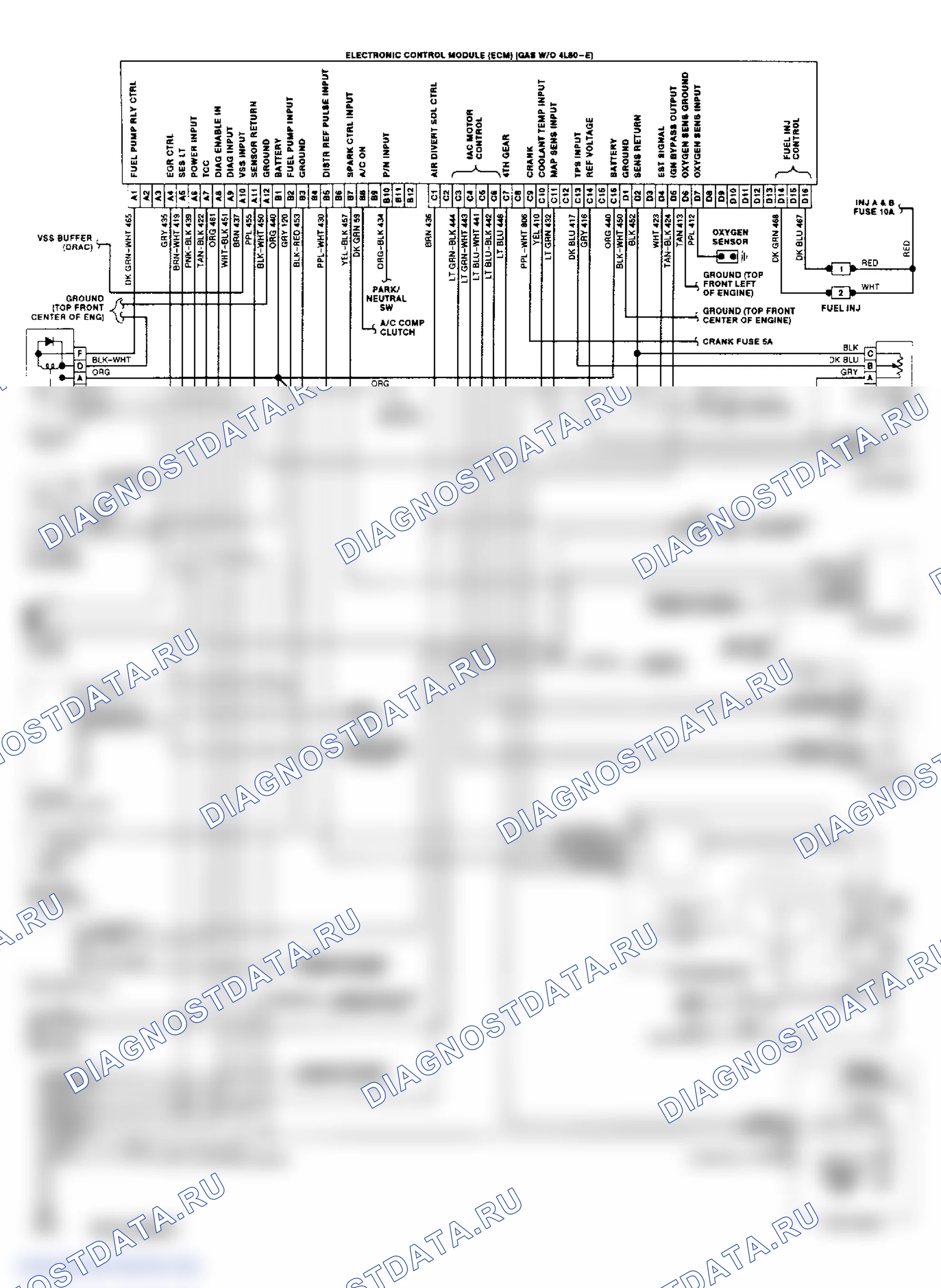 Wiring Diagram ("C" & "K" Series 4.3L, 5.0L & 5.7L W/O 4L80-E Trans.). GMC Pickup C2500 
