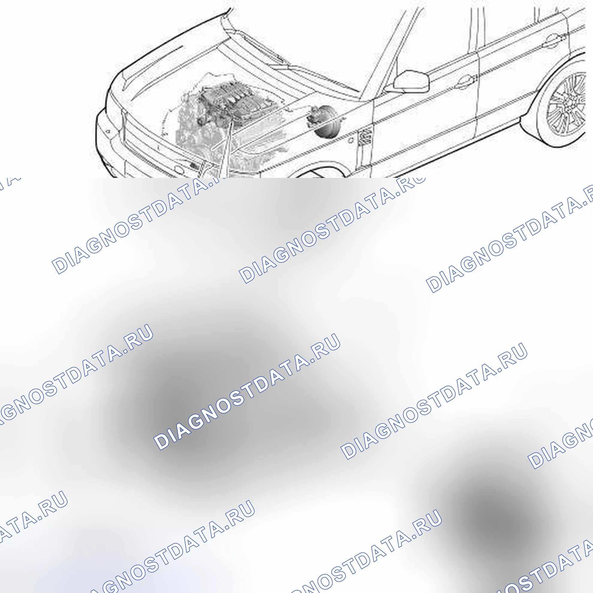 Рис. 38: Расположение компонентов - 5,0 л с наддувом. Land Rover Range Rover III рестайлинг 2