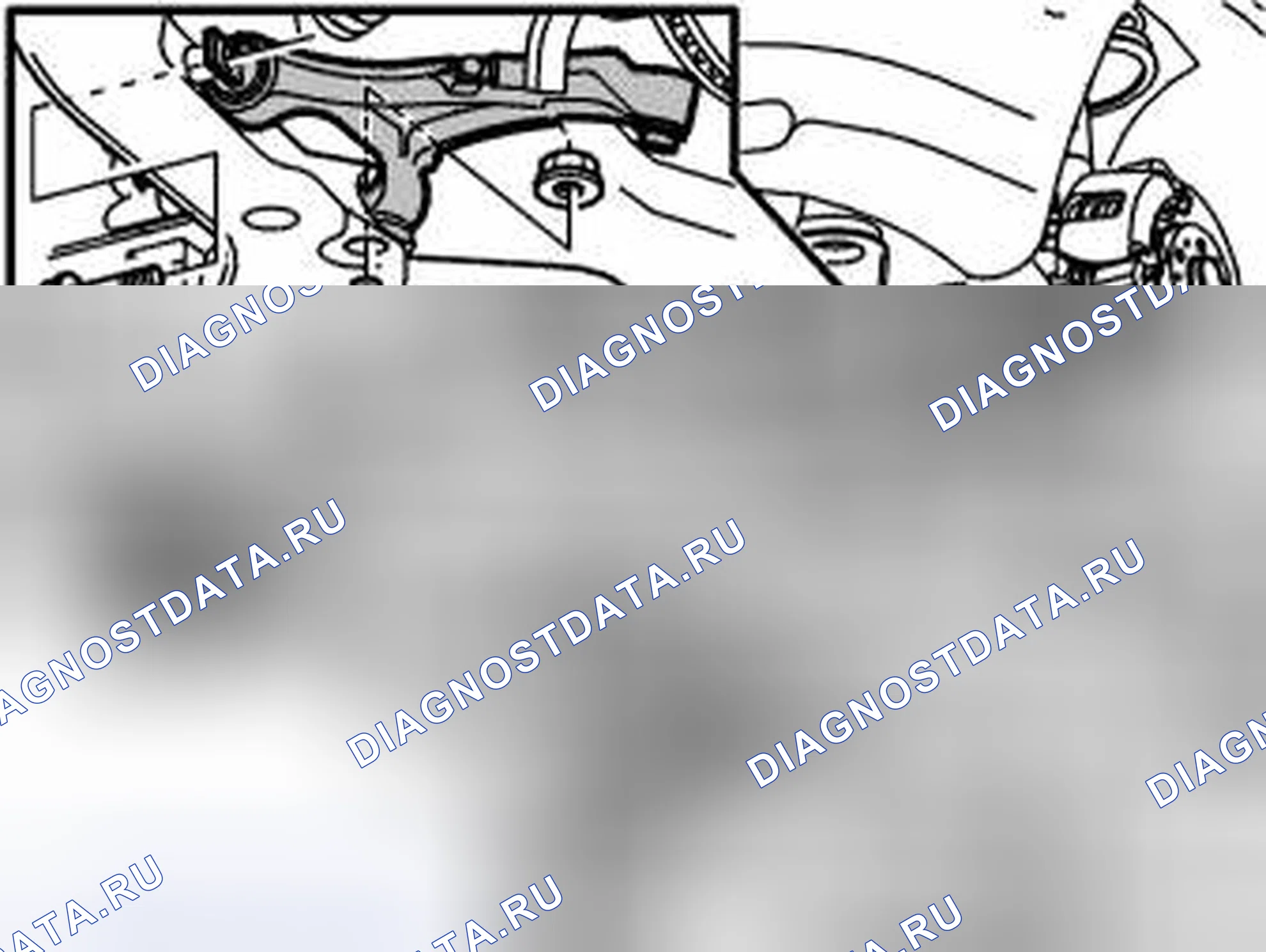 Рис. 60: Установка правого рычага управления. Volvo S80 I рестайлинг