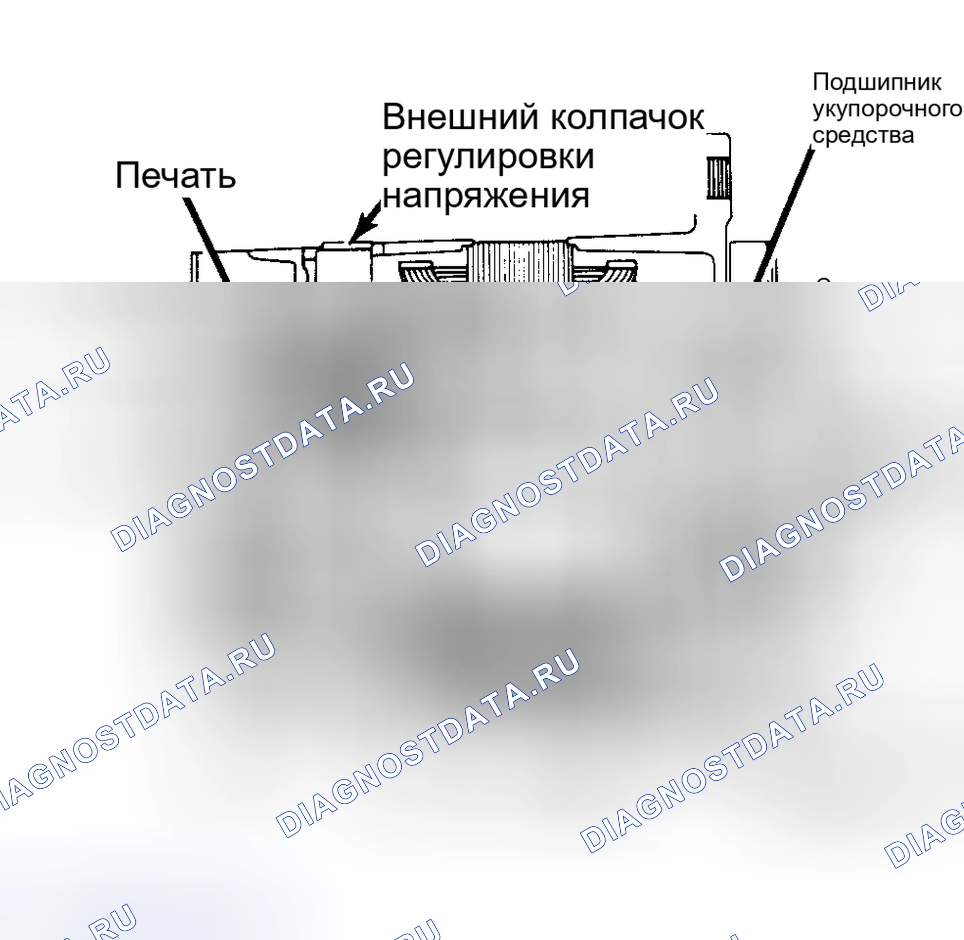 Рис. 2: Вид 100-Amp разрезе генератора переменного тока большой мощности со встроенным регулятором. Buick Skylark V